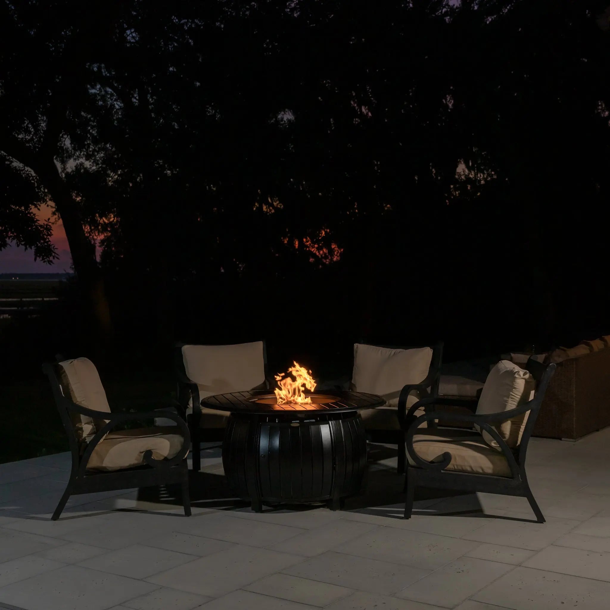 Grand Cooper 44" Round Aluminum Convertible Gas Fire Pit Table - Energize Trek