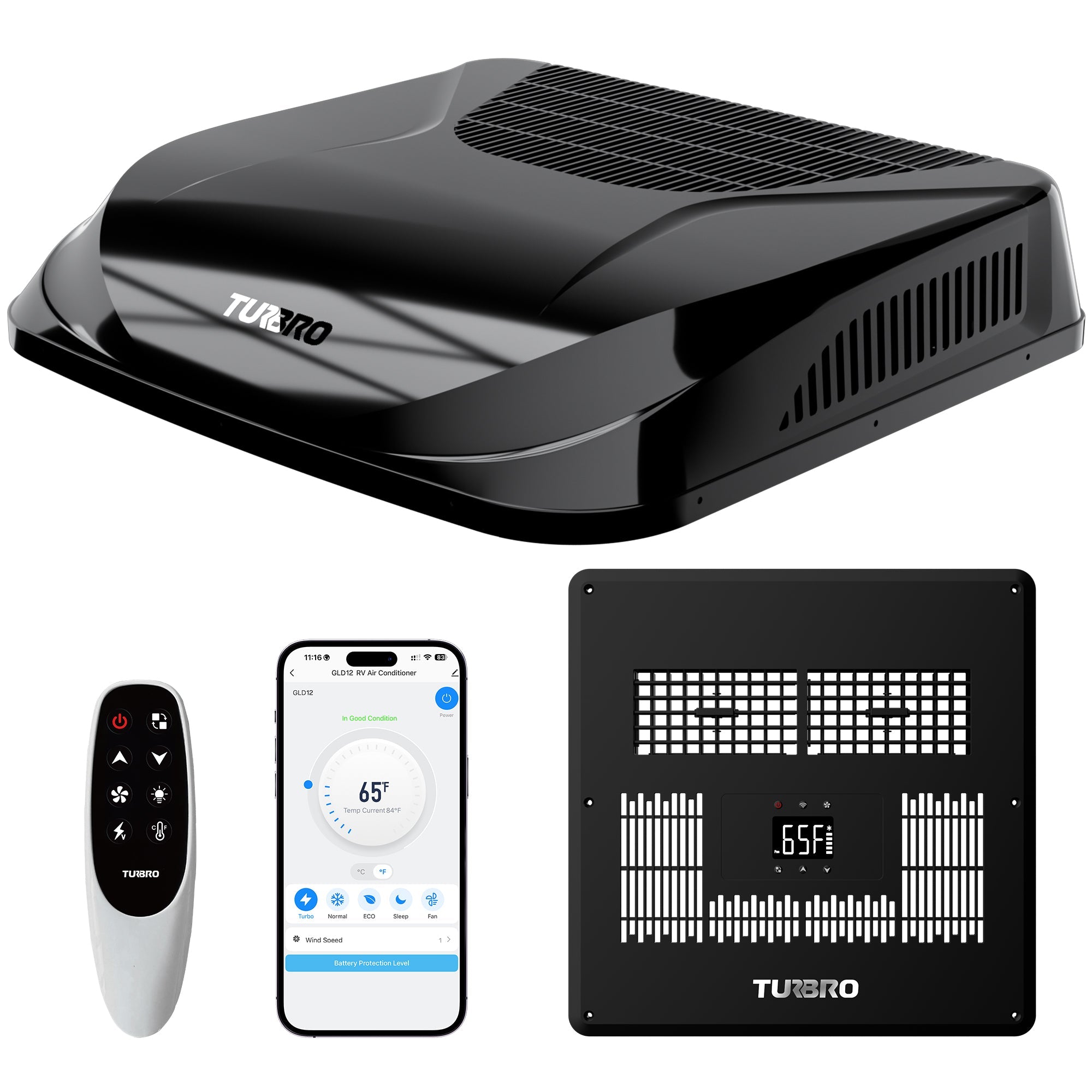Greenland 12,000 BTU 12V DC Inverter Rooftop RV Air Conditioner - Energize Trek
