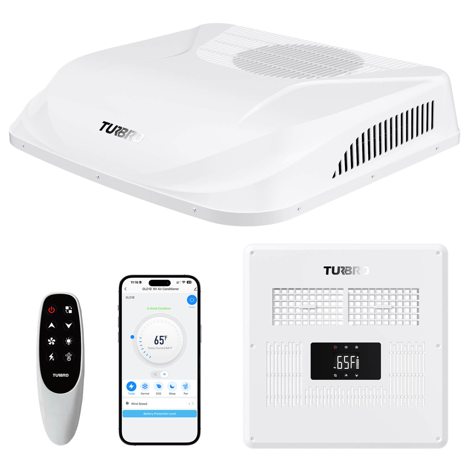 Greenland 12,000 BTU 12V DC Inverter Rooftop RV Air Conditioner - Energize Trek
