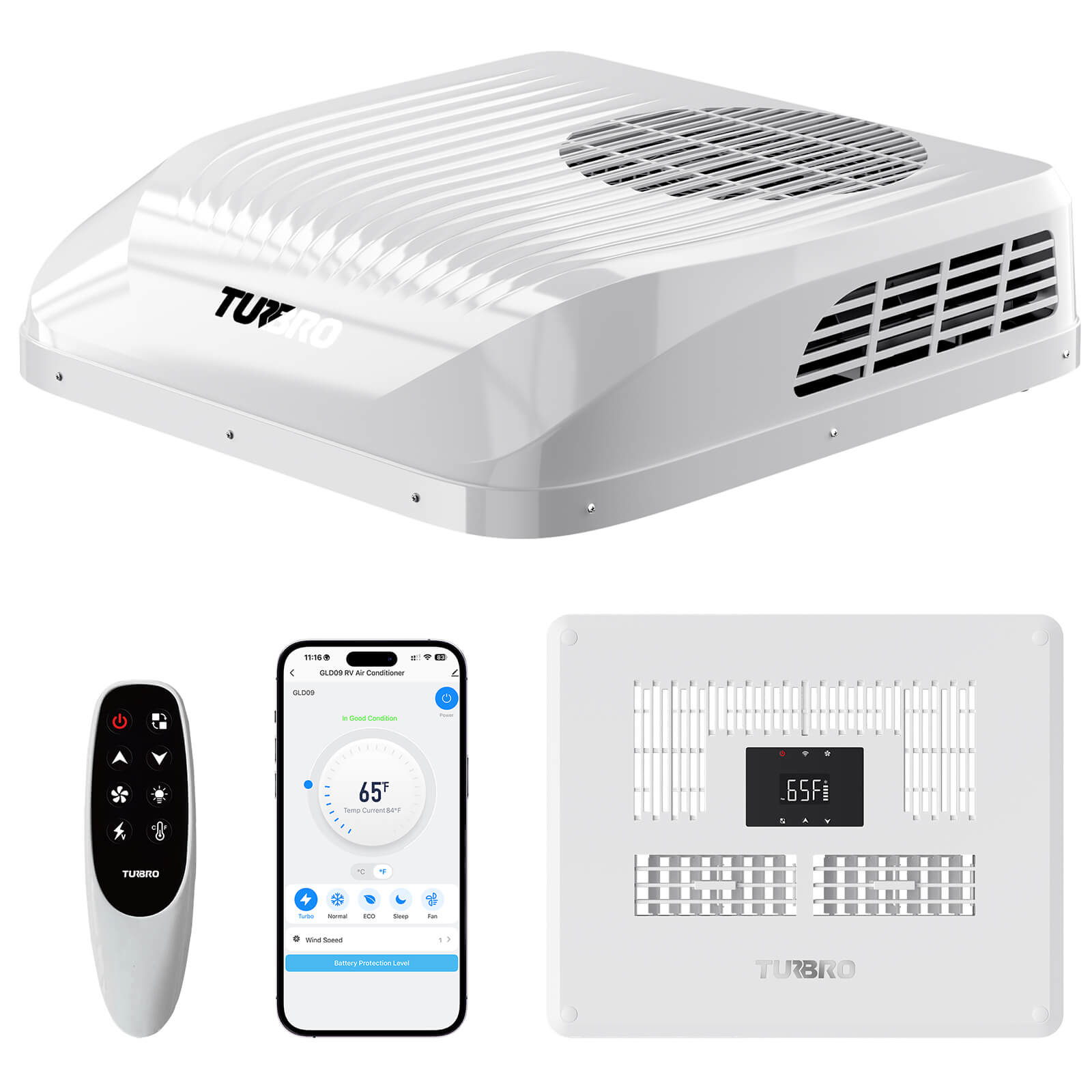 Greenland 9,000 BTU 12V DC Inverter Rooftop RV Air Conditioner (R32) - Energize Trek