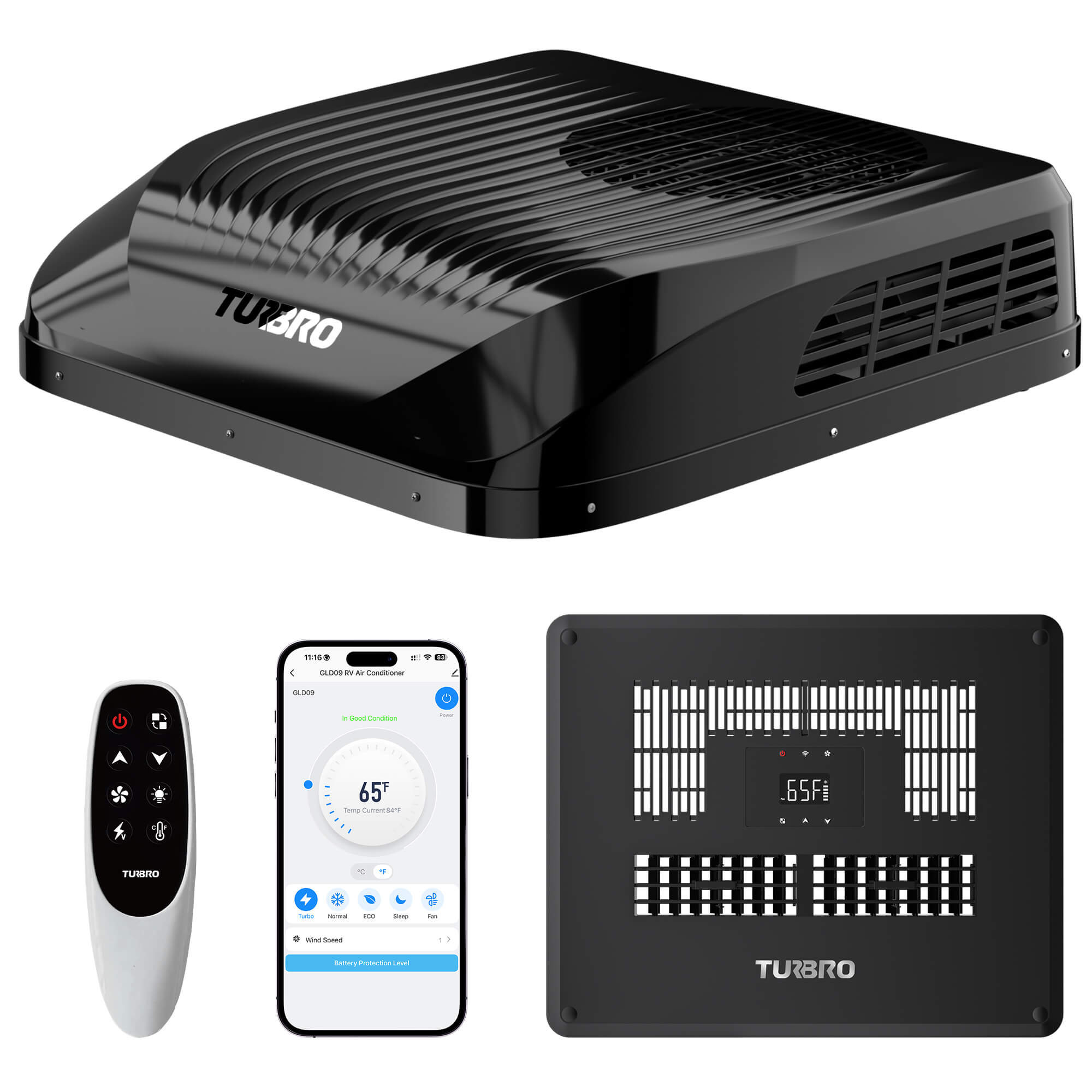 Greenland 9,000 BTU 12V DC Inverter Rooftop RV Air Conditioner (R32) - Energize Trek