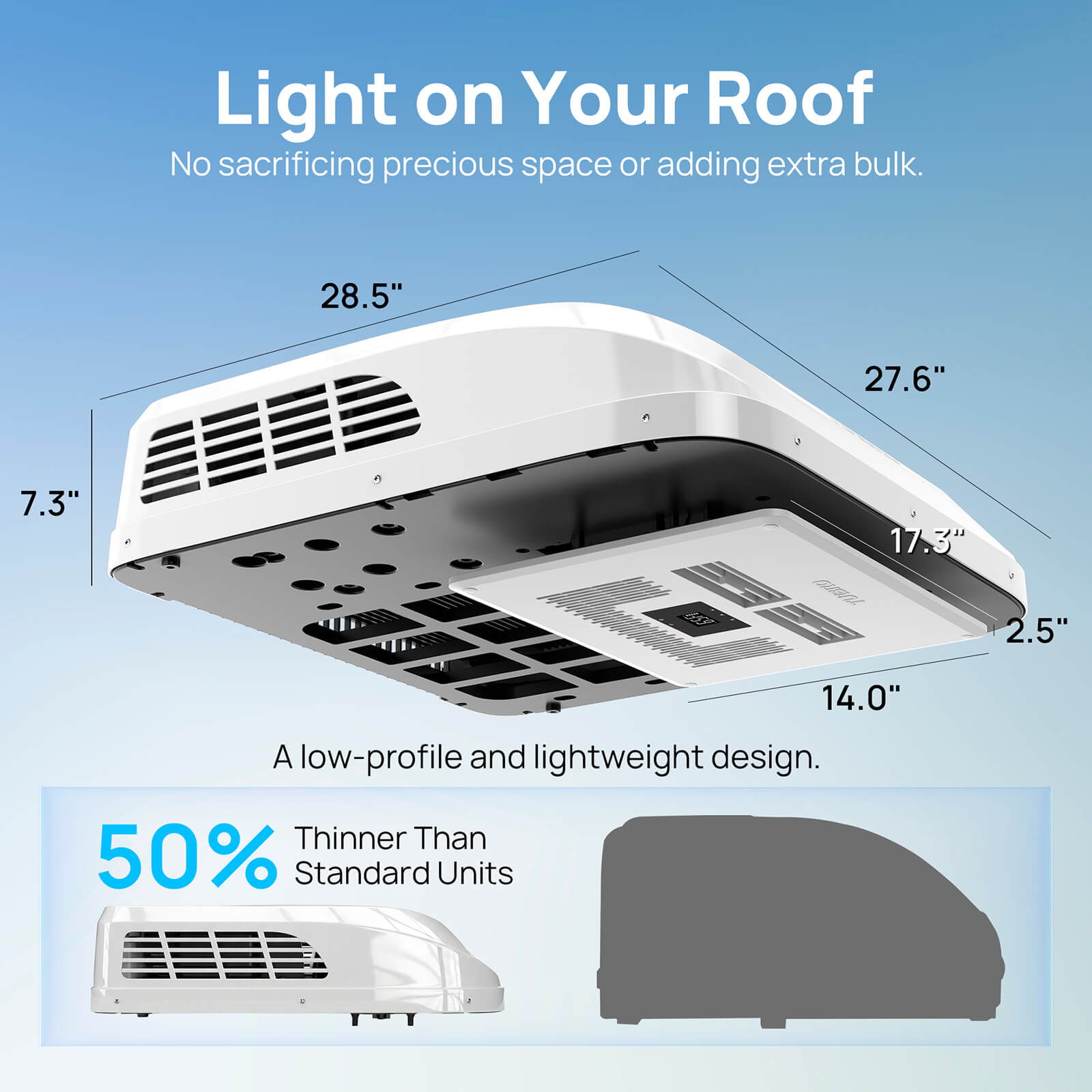 Greenland 9,000 BTU 12V DC Inverter Rooftop RV Air Conditioner (R32) - Energize Trek