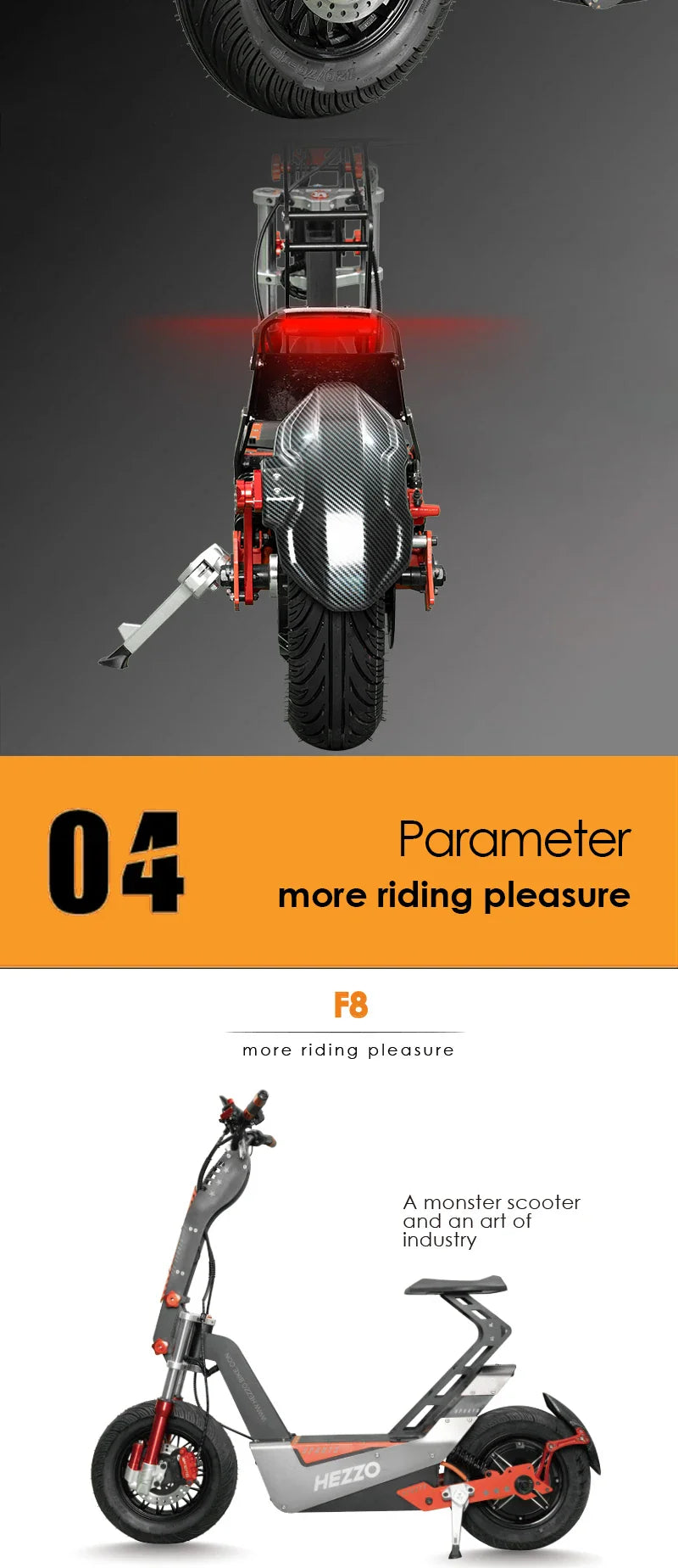 HEZZO-F8 Electric Scooter - 8000W Power, Max Speed 100 Km/h - Energize Trek