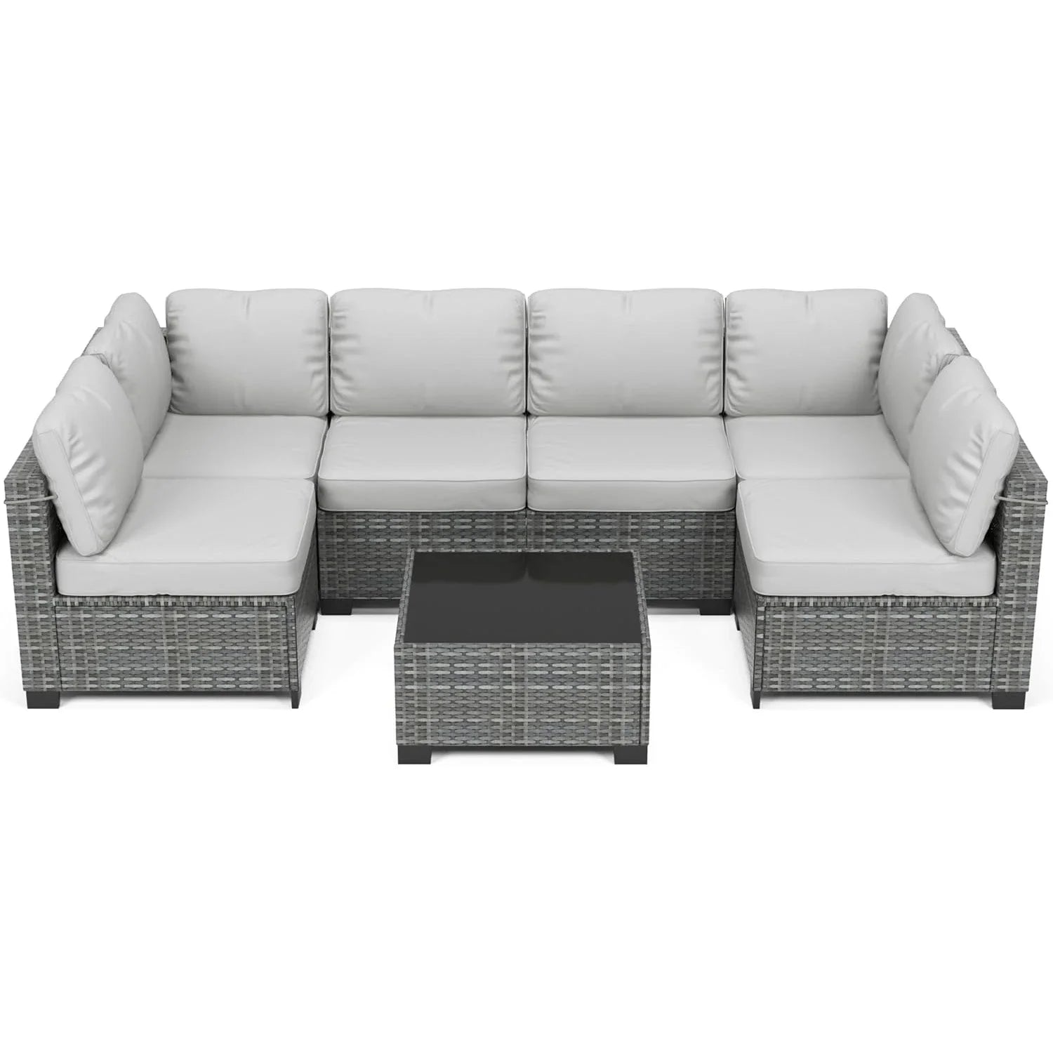 HobbyLane 7 Piece Modular Outdoor Furniture Set PE Rattan Wicker Garden - Energize Trek