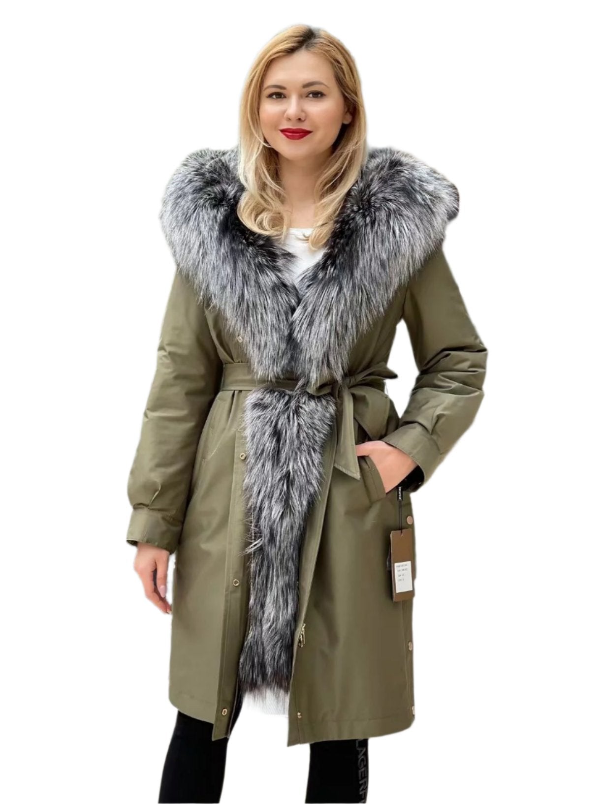Genuine Silver Fox Fur Trim Rabbit Fur Insulated Parka - Energize Trek