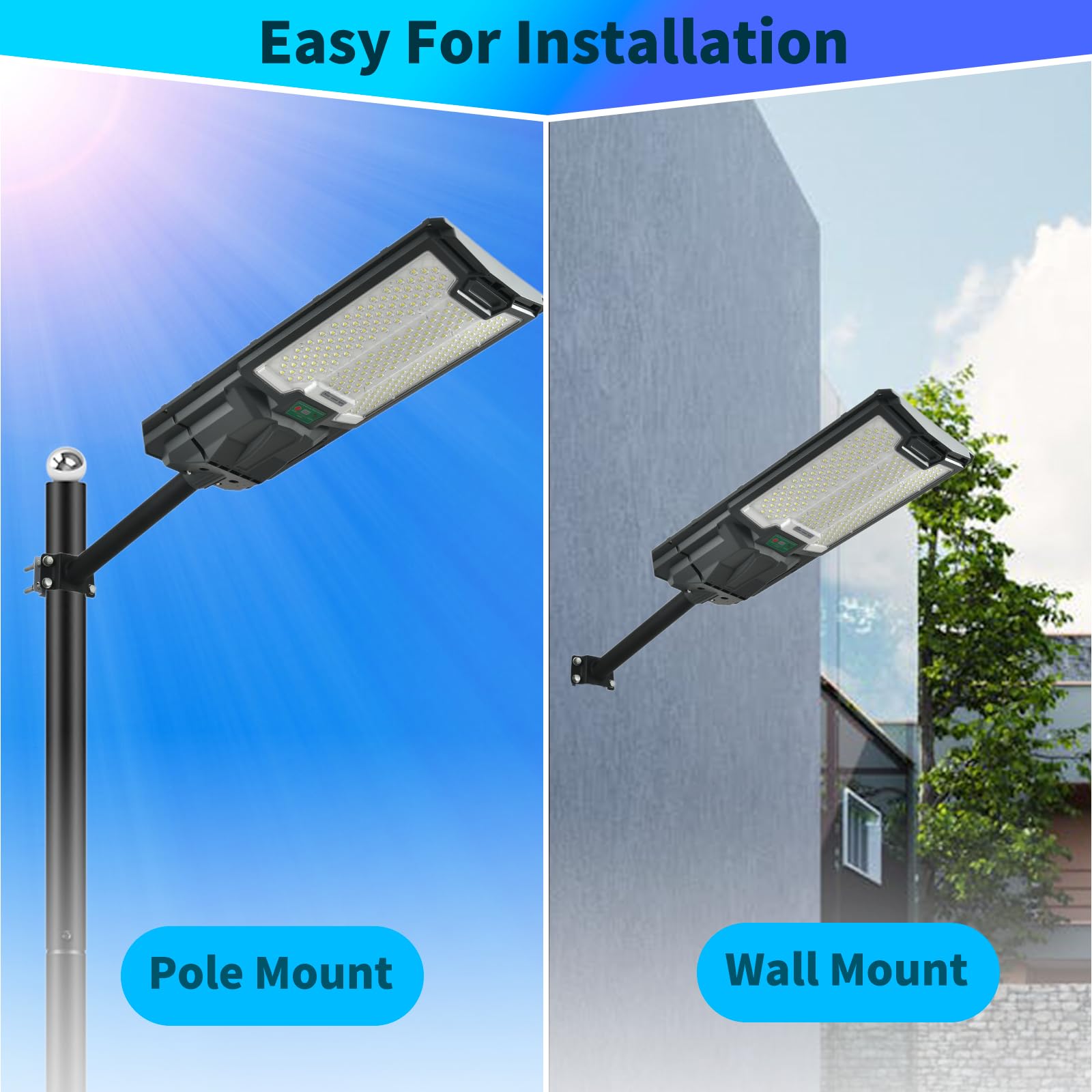5200W Solar Street Lights Outdoor, Waterproof Commercial Dusk to Dawn, 200000LM Solar Flood Lights Outdoor Motion Sensor - Energize Trek