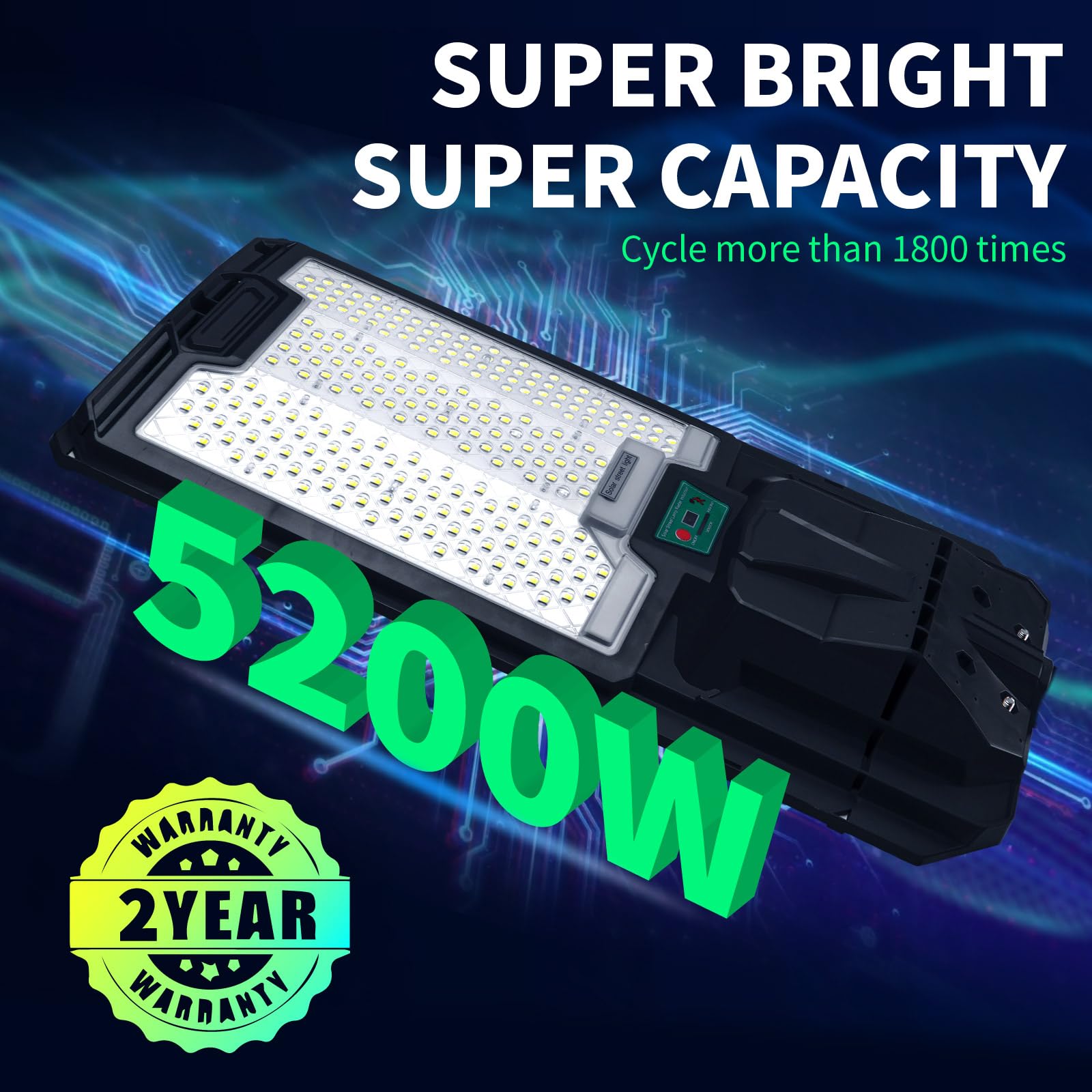 5200W Solar Street Lights Outdoor, Waterproof Commercial Dusk to Dawn, 200000LM Solar Flood Lights Outdoor Motion Sensor - Energize Trek