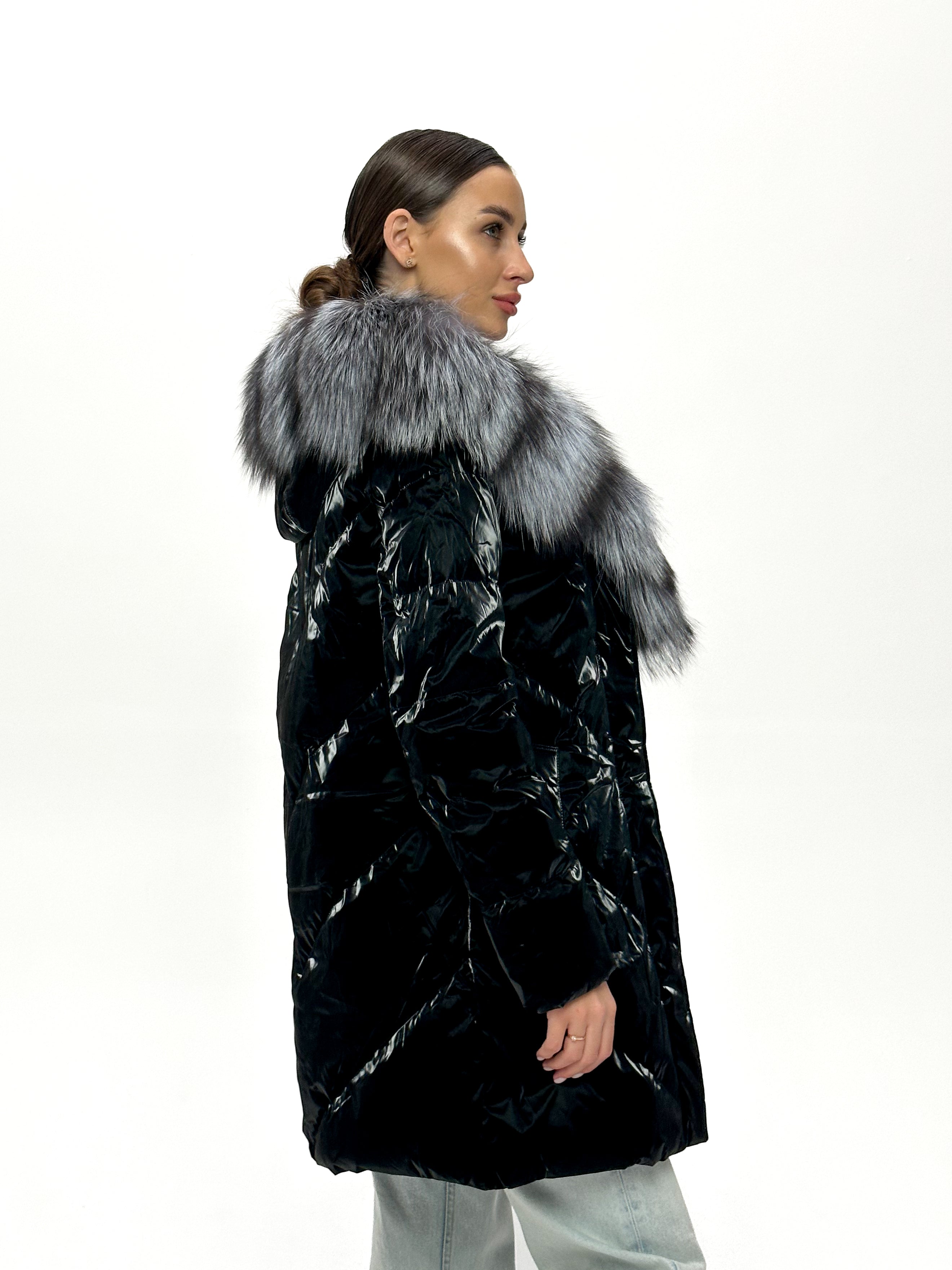 Genuine Silver Fox Fur Down Fill Coat - Energize Trek