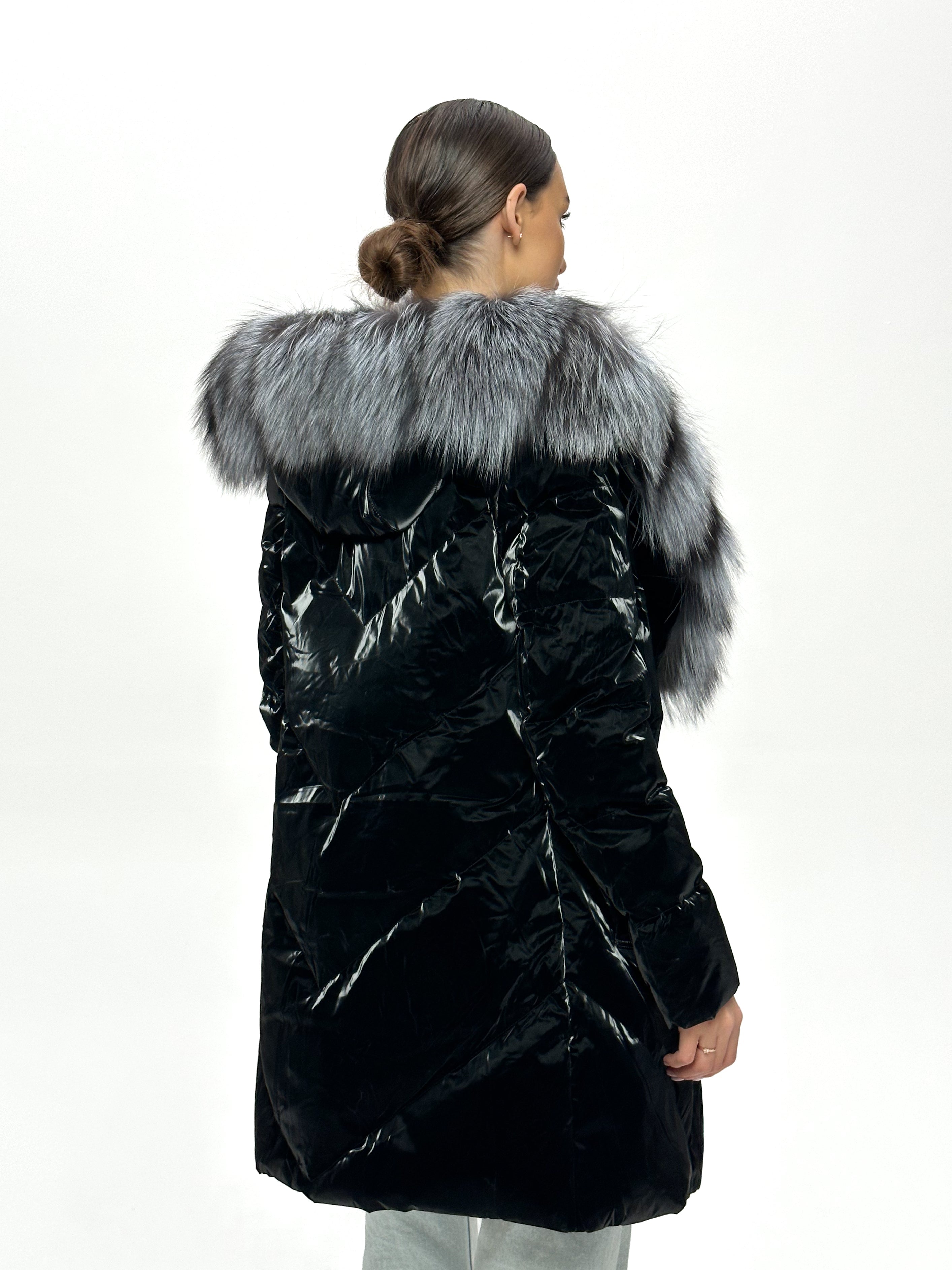 Genuine Silver Fox Fur Down Fill Coat - Energize Trek