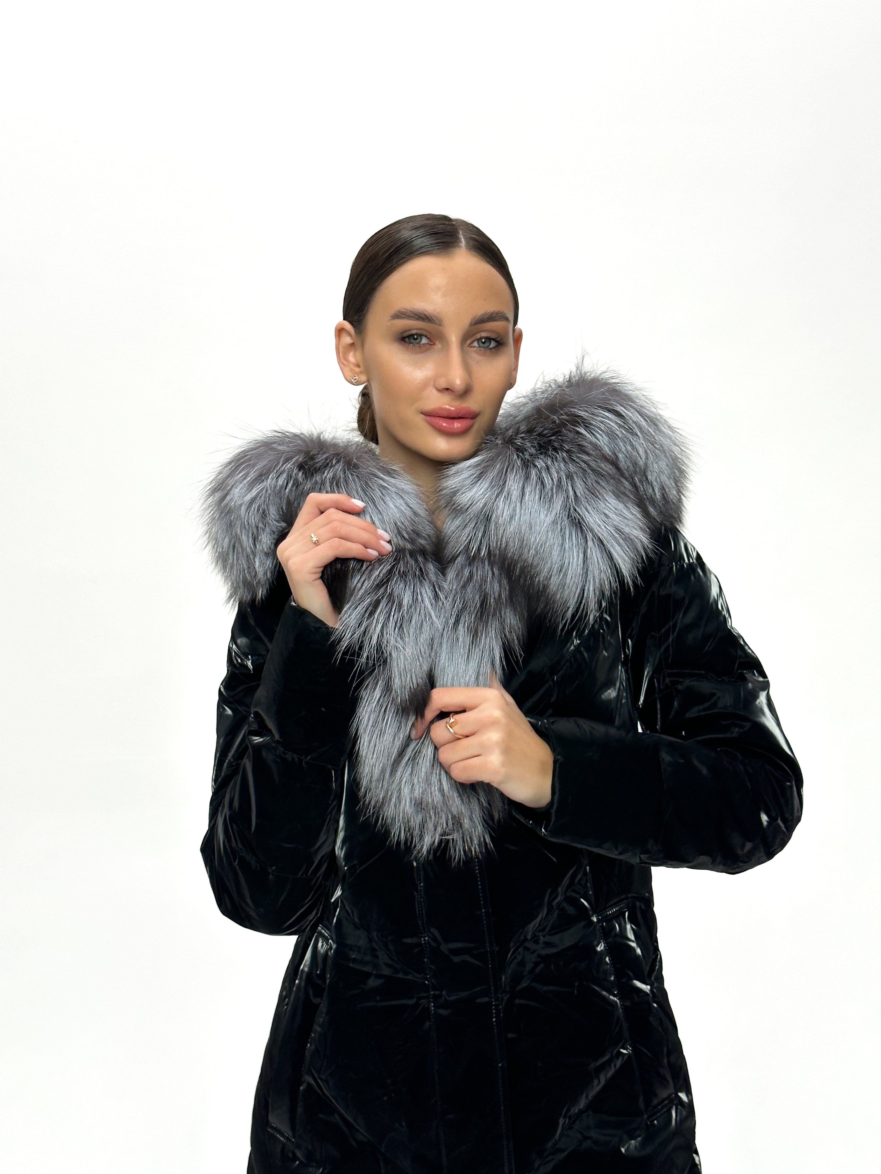 Genuine Silver Fox Fur Down Fill Coat - Energize Trek