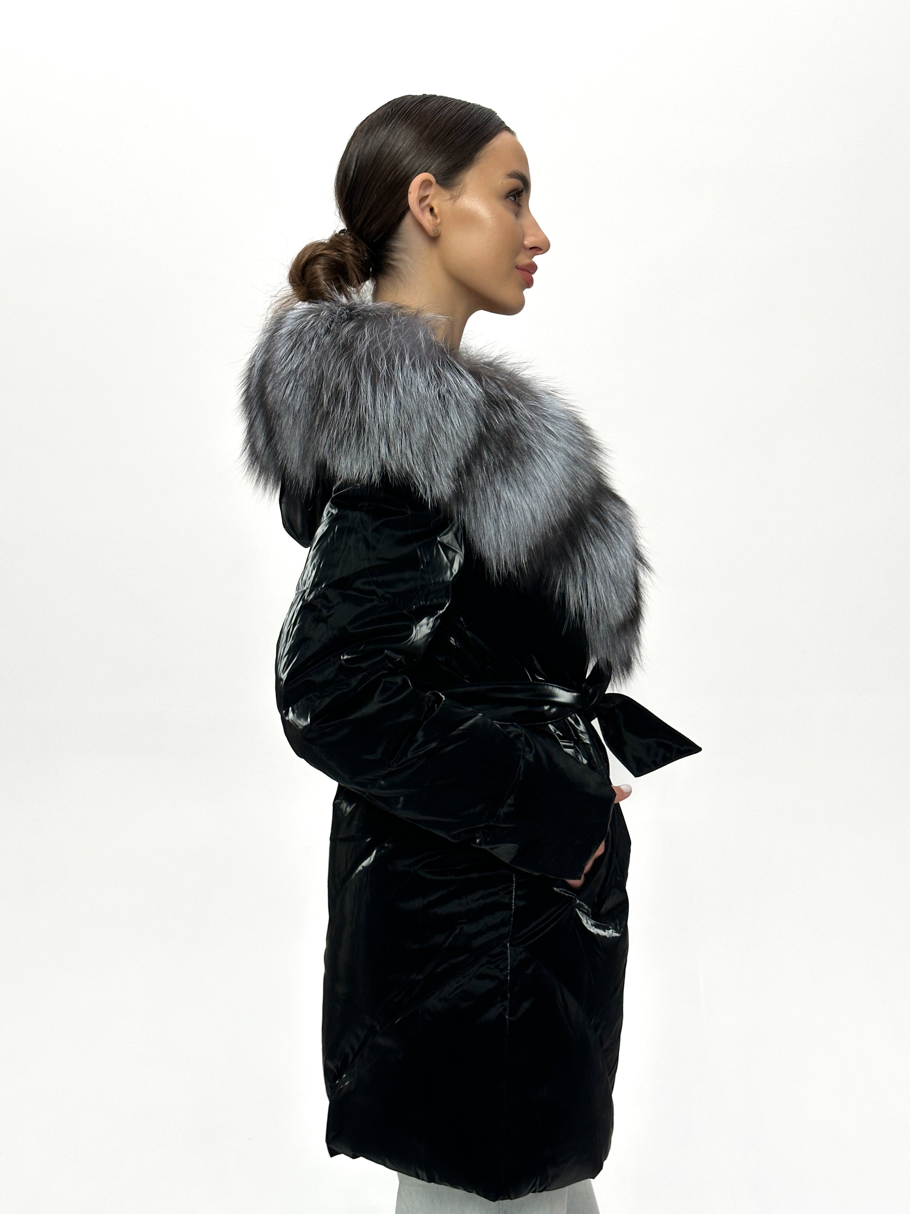 Genuine Silver Fox Fur Down Fill Coat - Energize Trek