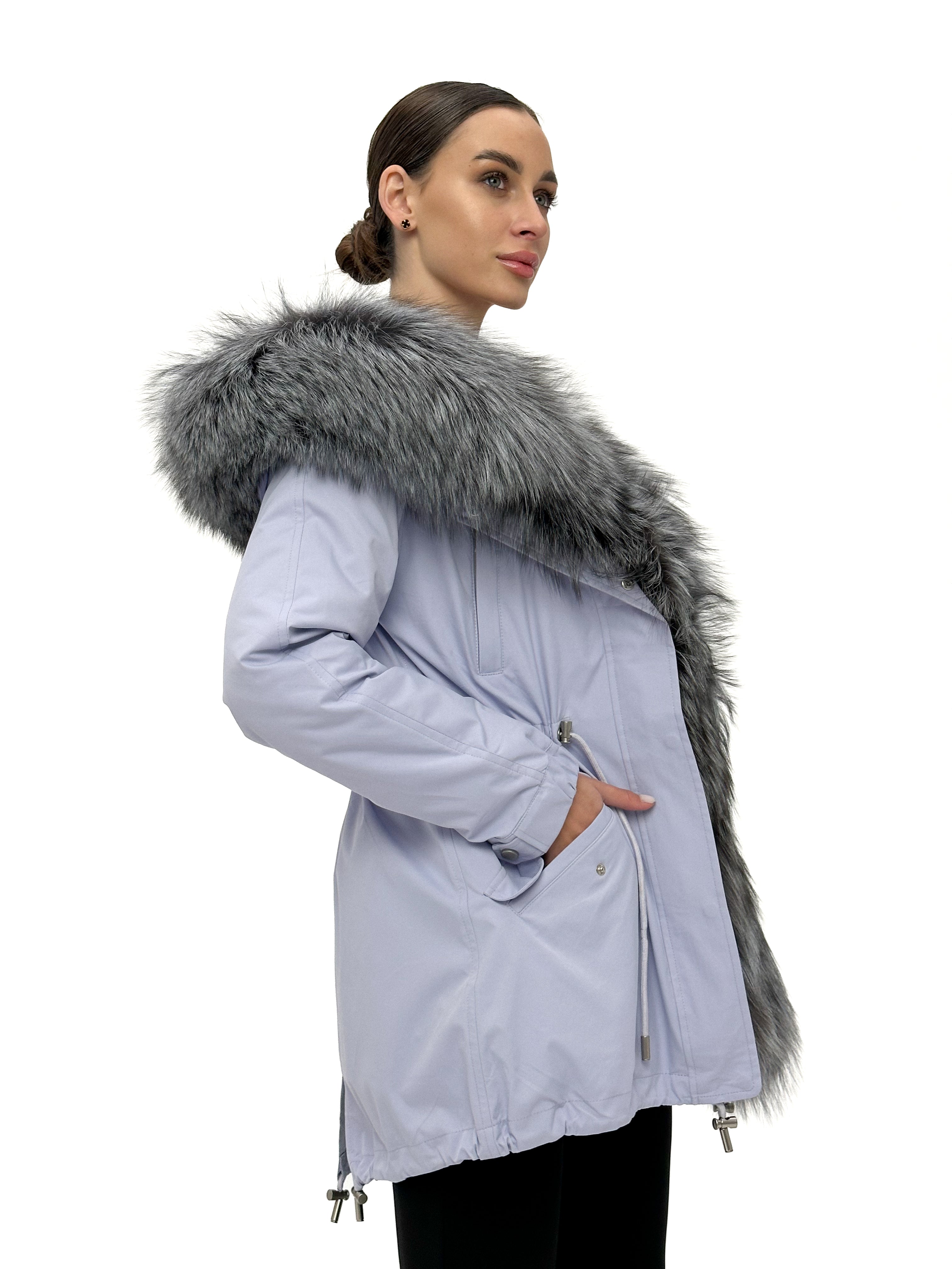 Genuine Silver Fox Fur Trim Rabbit Fur Insulated Parka - Energize Trek