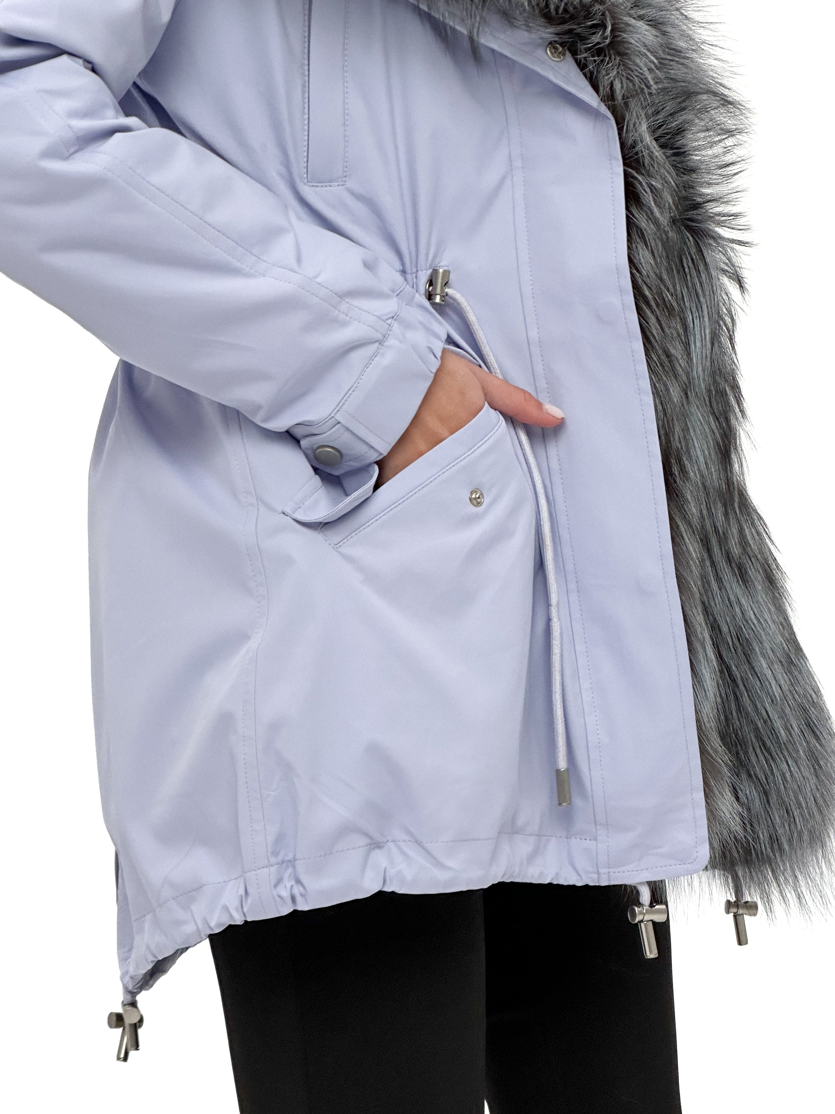 Genuine Silver Fox Fur Trim Rabbit Fur Insulated Parka - Energize Trek