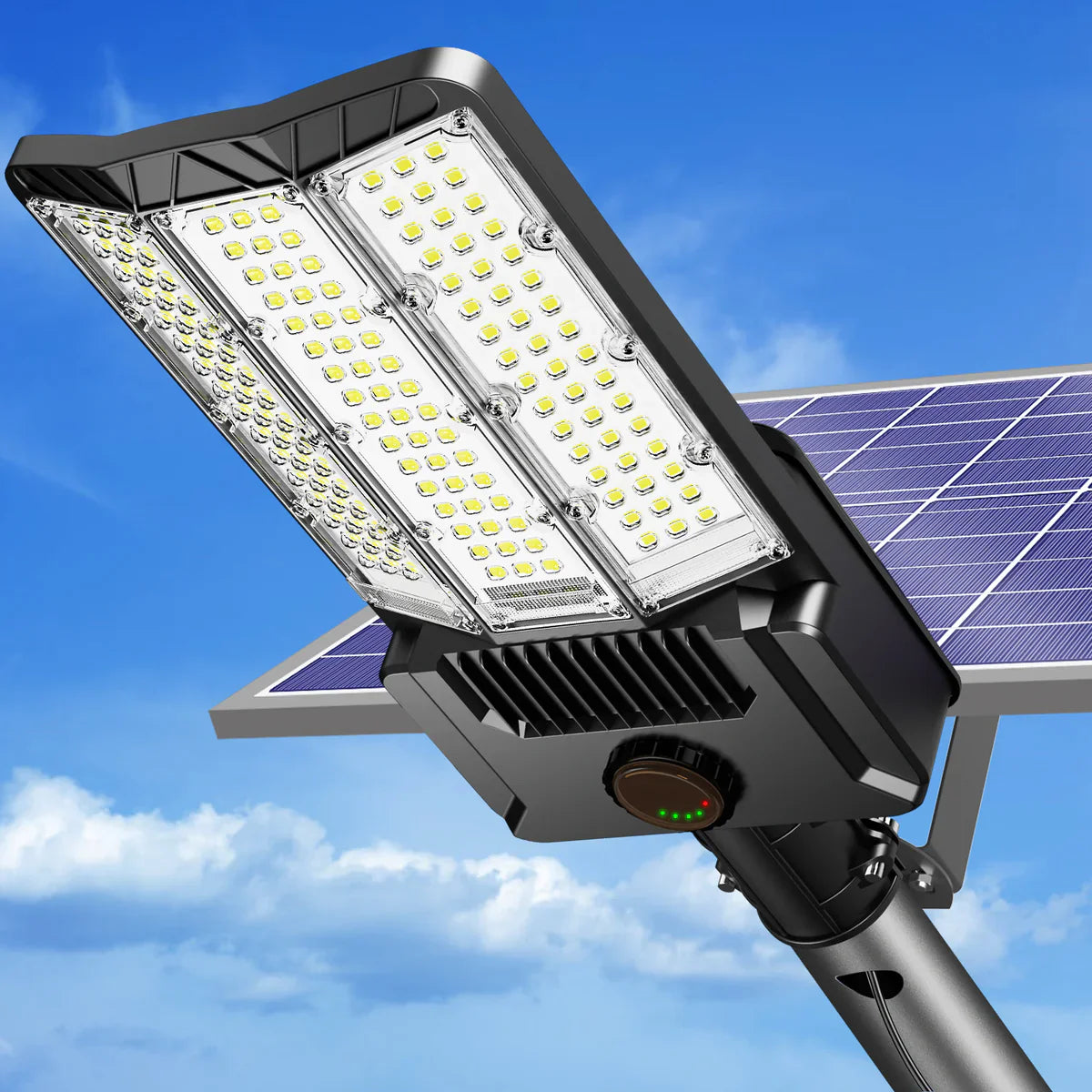 9500W Aluminum Solar Street Lights Outdoor, 500000LM High Powered Commercial Parking Lot Lights 6500K Dusk to Dawn with Remote - Energize Trek