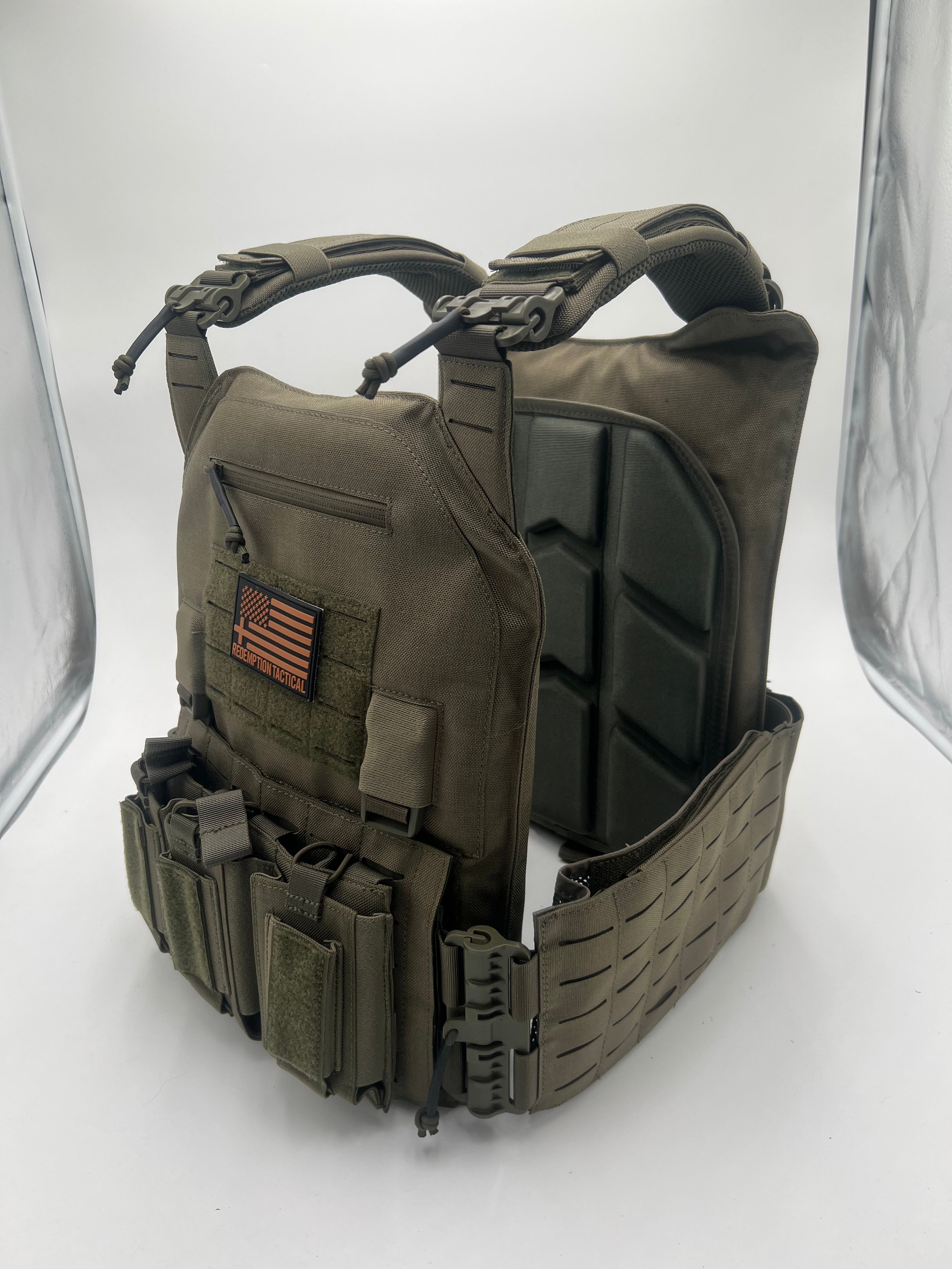 BIG BOY Crusader 2.0 XL Armor COMBO PACKAGE LIGHTWEIGHT LEVEL IV (2) XL Ceramic Front/Back Plates - Energize Trek
