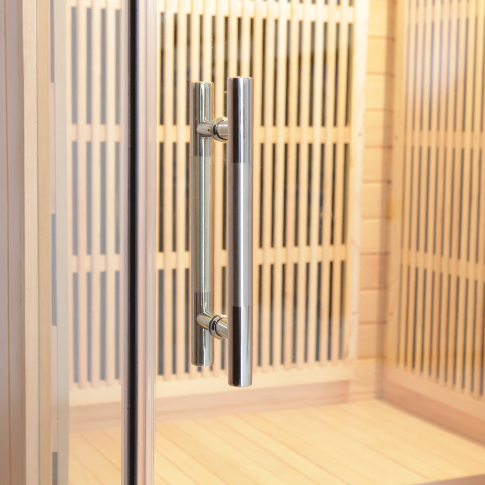 SAUNA EVOLUTION® Indoor Carbon Heaters Glass Door Sauna Room Far Infrared 09 - Energize Trek