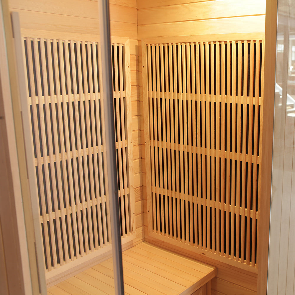 SAUNA EVOLUTION® Indoor Carbon Heaters Glass Door Sauna Room Far Infrared 09 - Energize Trek