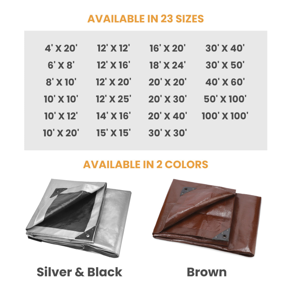 30’ x 50’ Super Heavy Duty Poly Tarp - Energize Trek