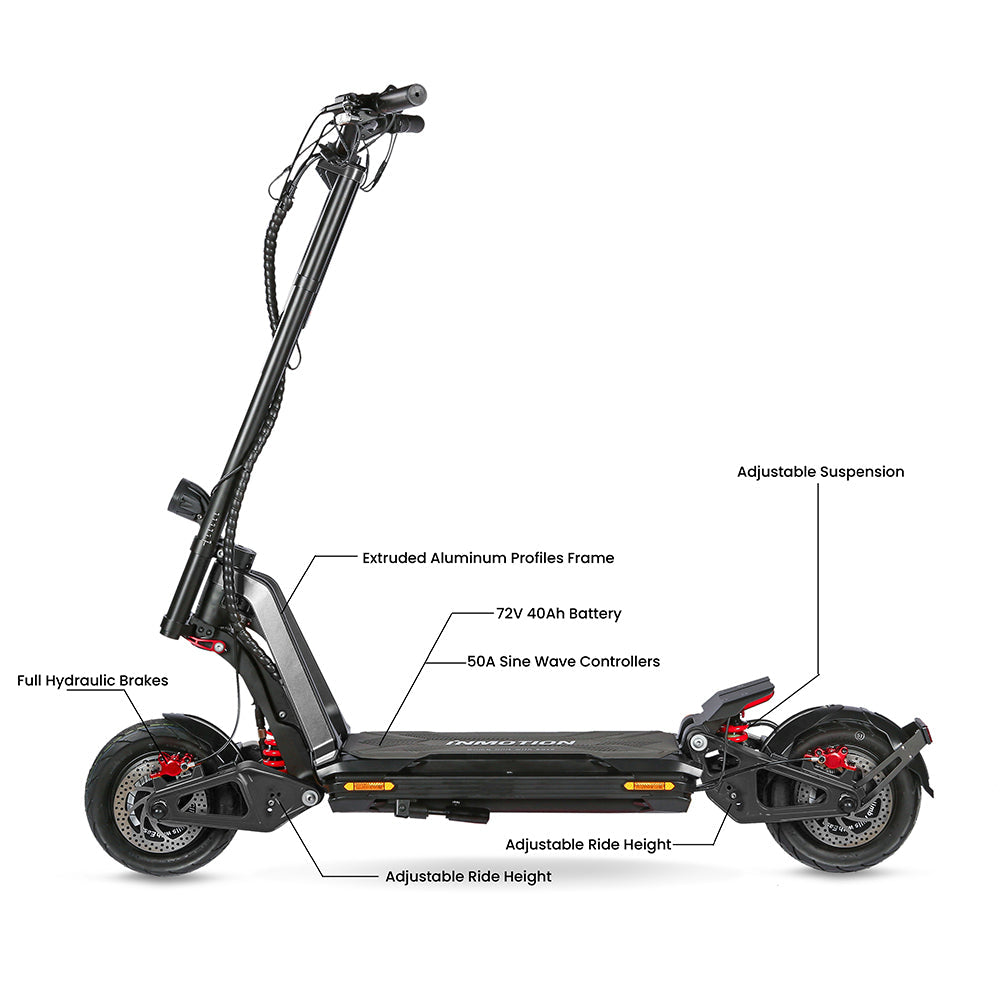 Inmotion RS Midnight and Original 2.0 60-MPH Dual Motor Electric Scooter for Adults | Adjustable Deck Height - Energize Trek