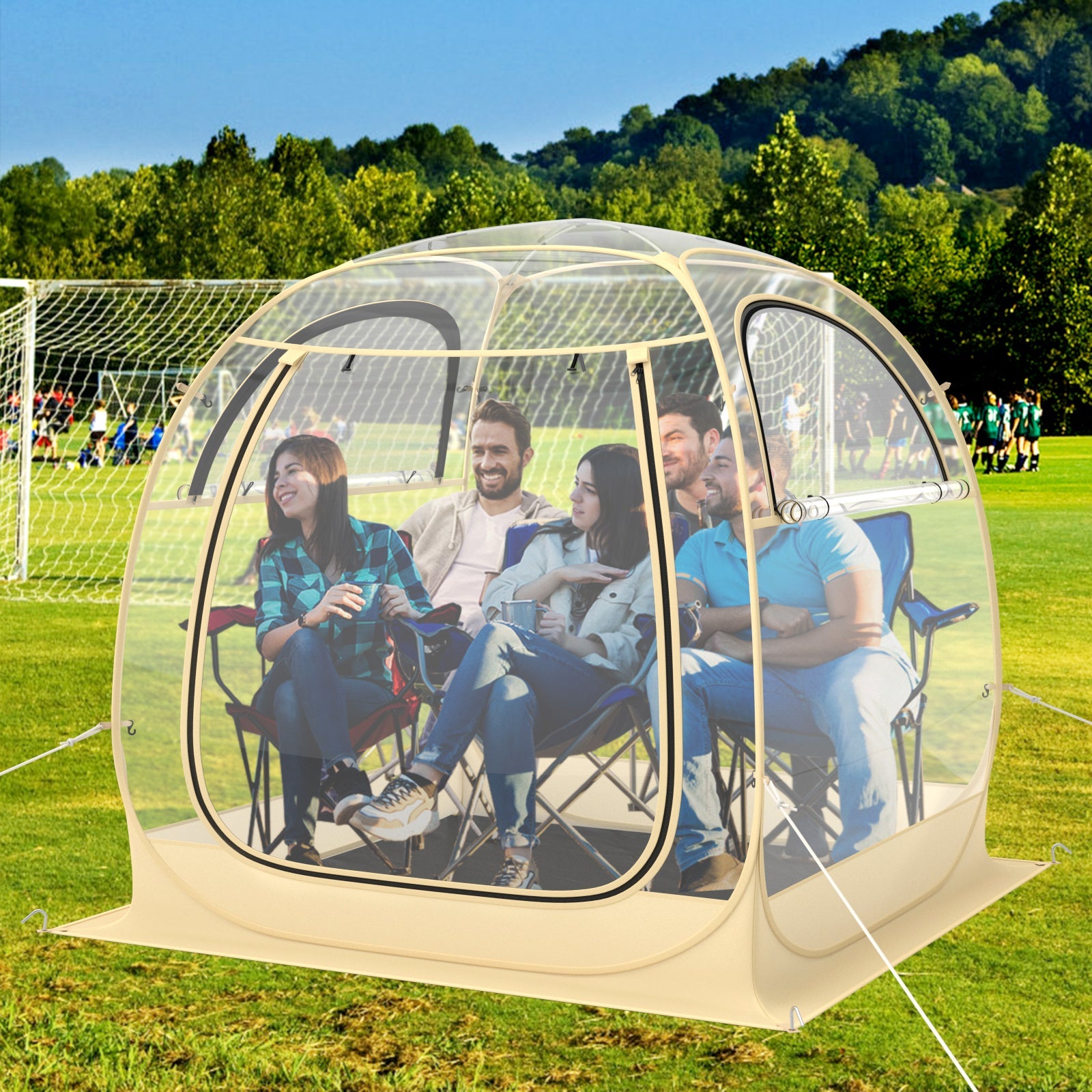 Instant Pop up Sports Tent with Carrying Bag and Floor Mat for 1-2/5-6 People - Energize Trek