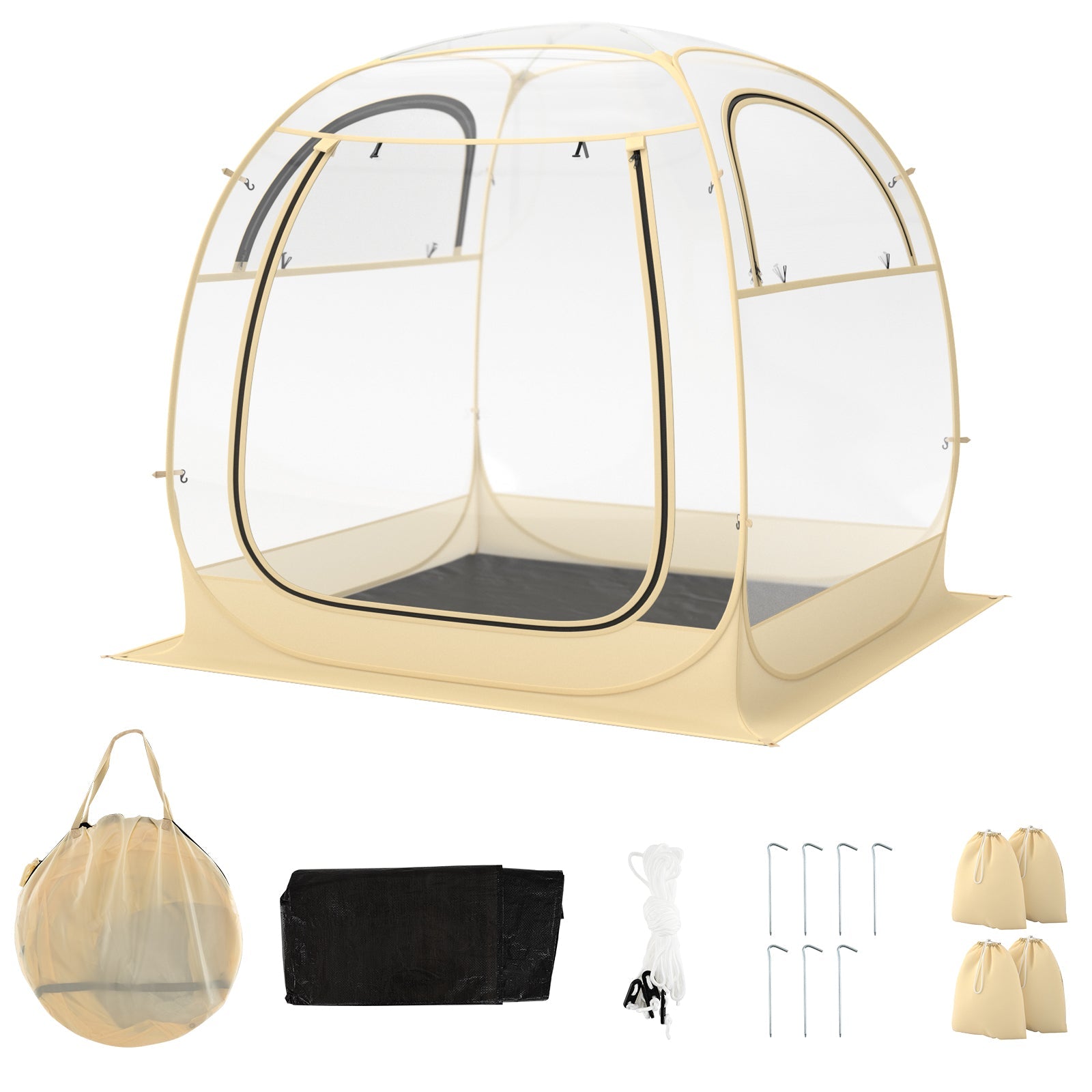 Instant Pop up Sports Tent with Carrying Bag and Floor Mat for 1-2/5-6 People - Energize Trek