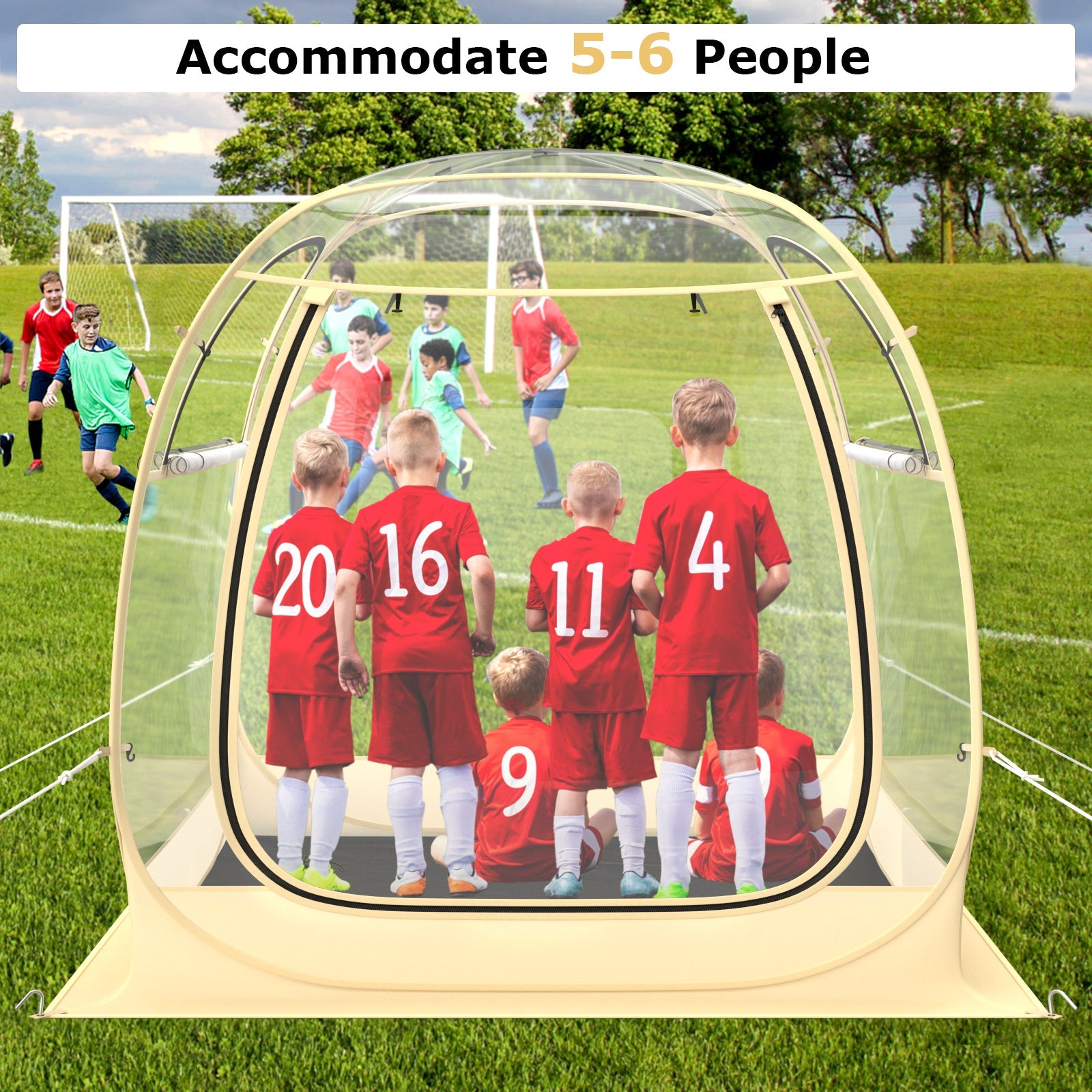 Instant Pop up Sports Tent with Carrying Bag and Floor Mat for 1-2/5-6 People - Energize Trek