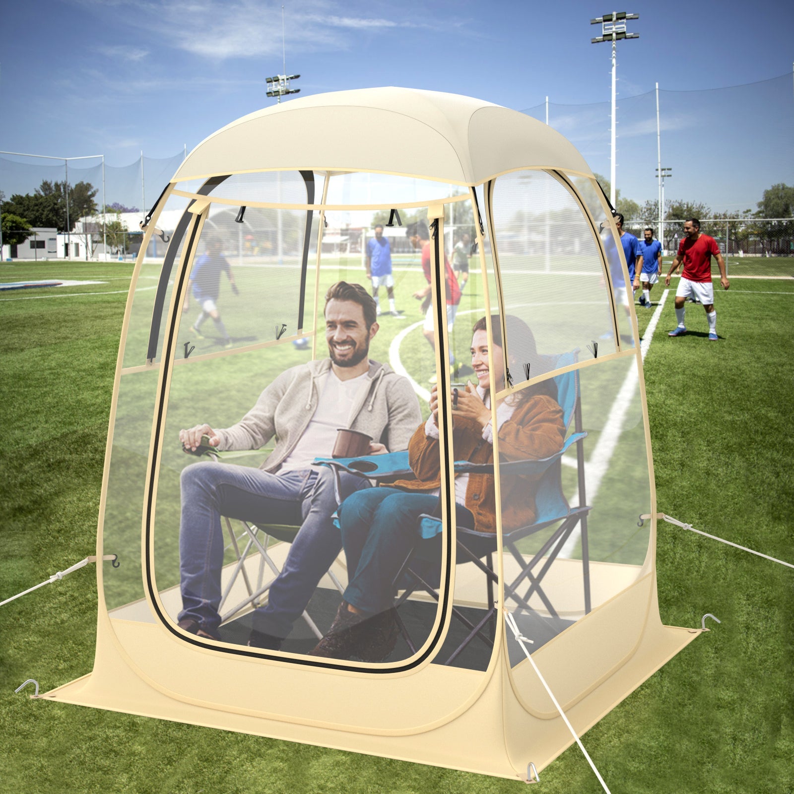 Instant Pop up Sports Tent with Carrying Bag and Floor Mat for 1-2/5-6 People - Energize Trek