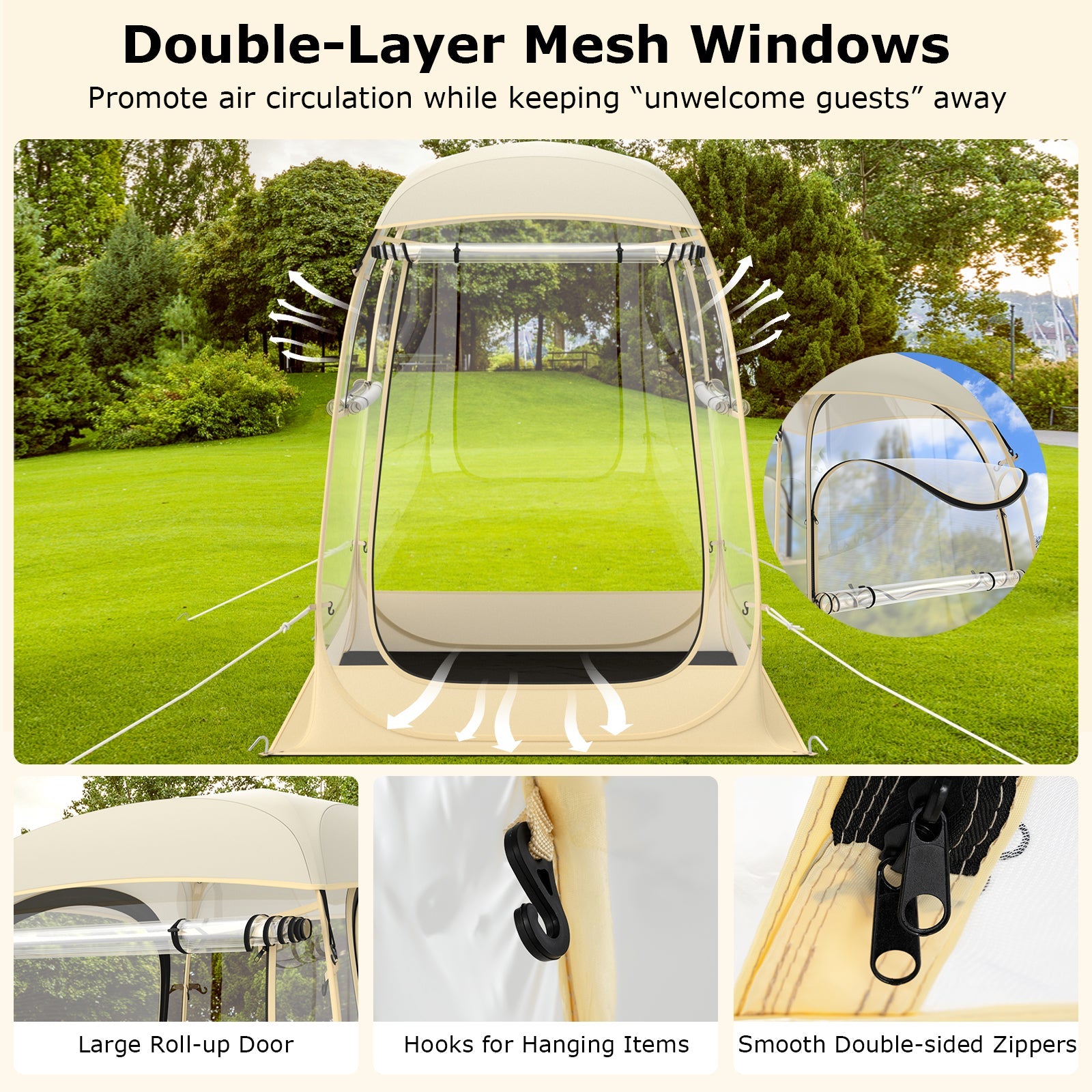 Instant Pop up Sports Tent with Carrying Bag and Floor Mat for 1-2/5-6 People - Energize Trek