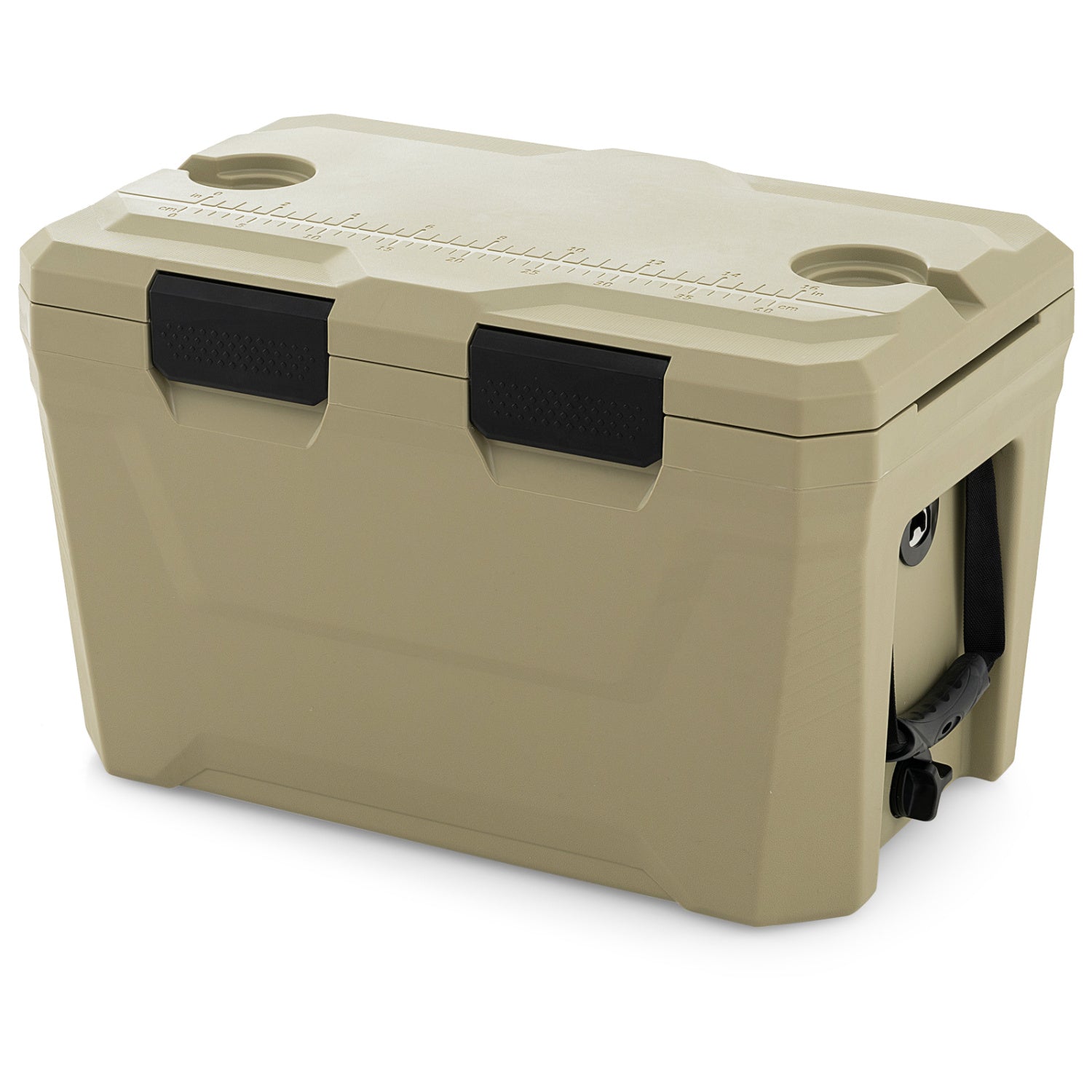 Insulated Portable Cooler Hard Shell Ice Chest with 2 Cup Holders Bottle Opener and Drain Plug - Energize Trek