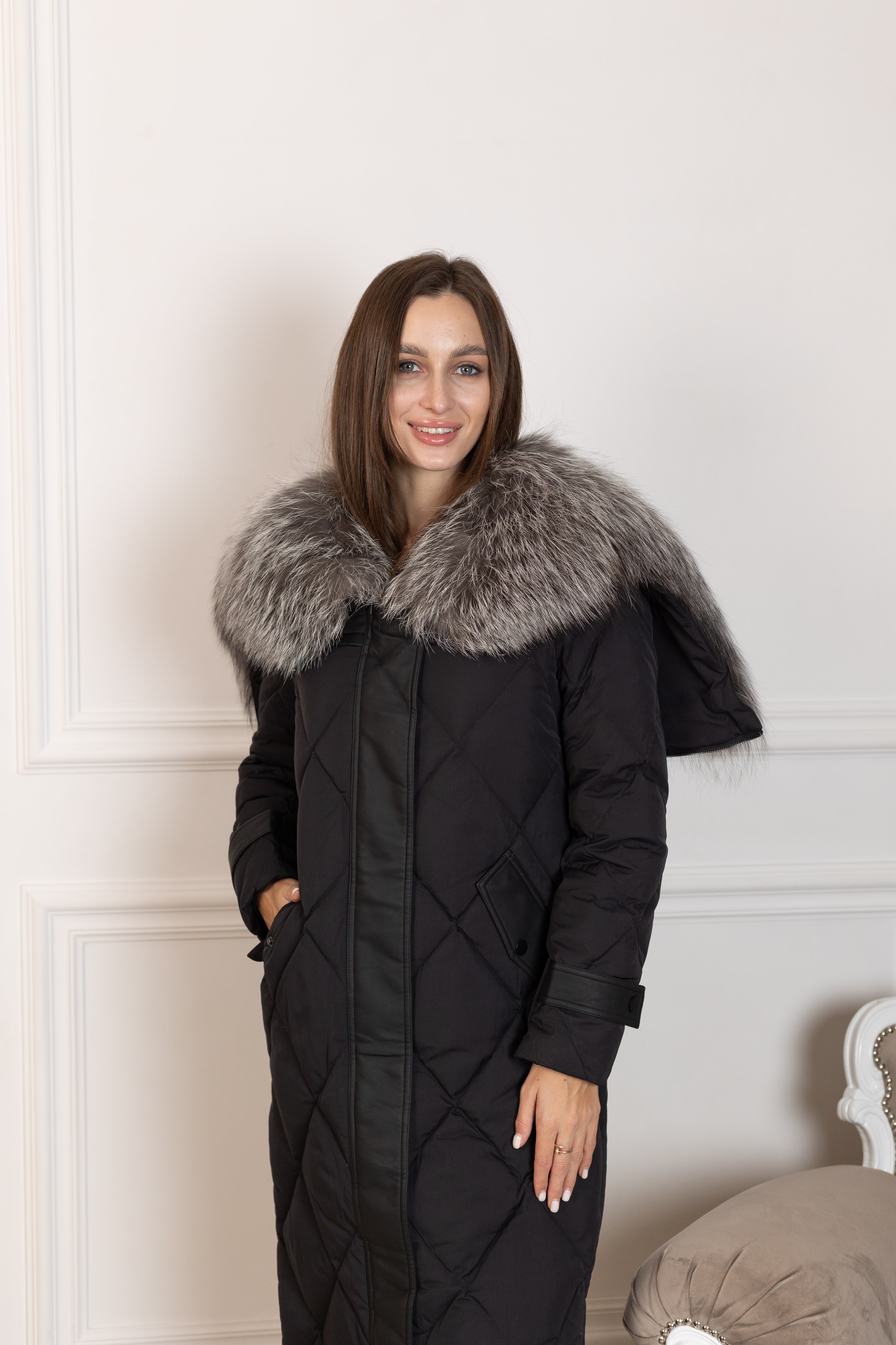 Genuine Silver Fox Fur Collar-Hood Down Winter Coat - Energize Trek