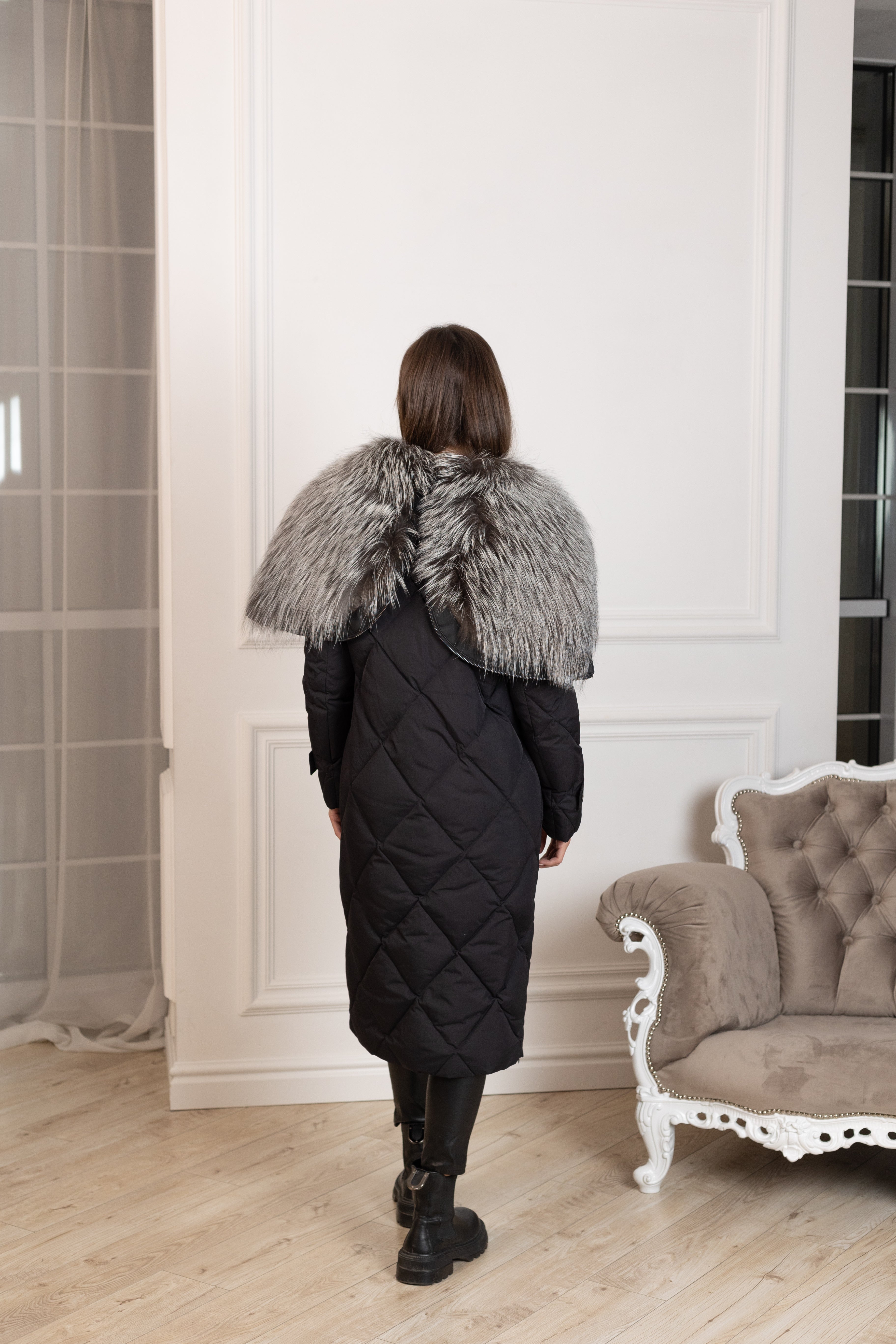 Genuine Silver Fox Fur Collar-Hood Down Winter Coat - Energize Trek