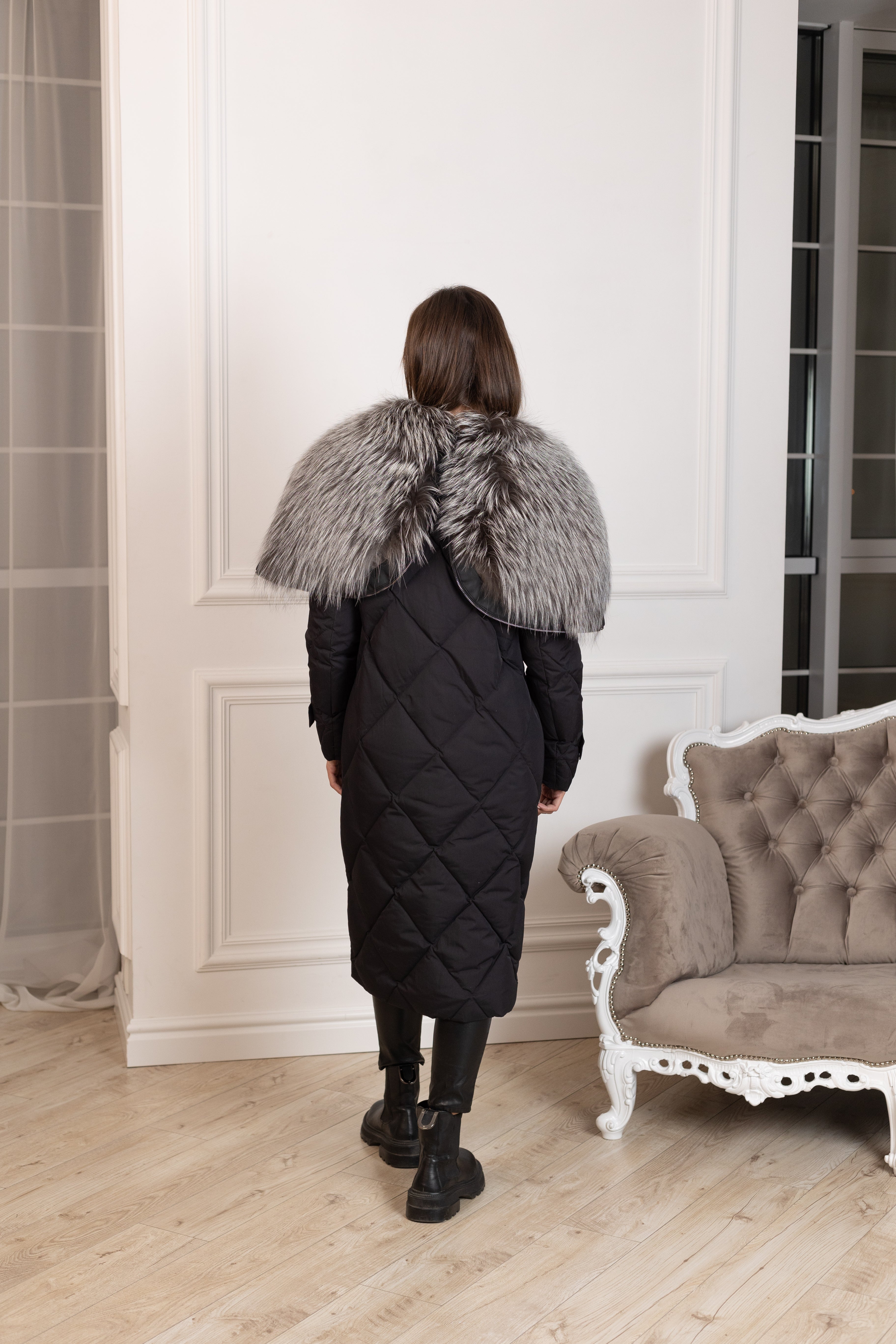 Genuine Silver Fox Fur Collar-Hood Down Winter Coat - Energize Trek