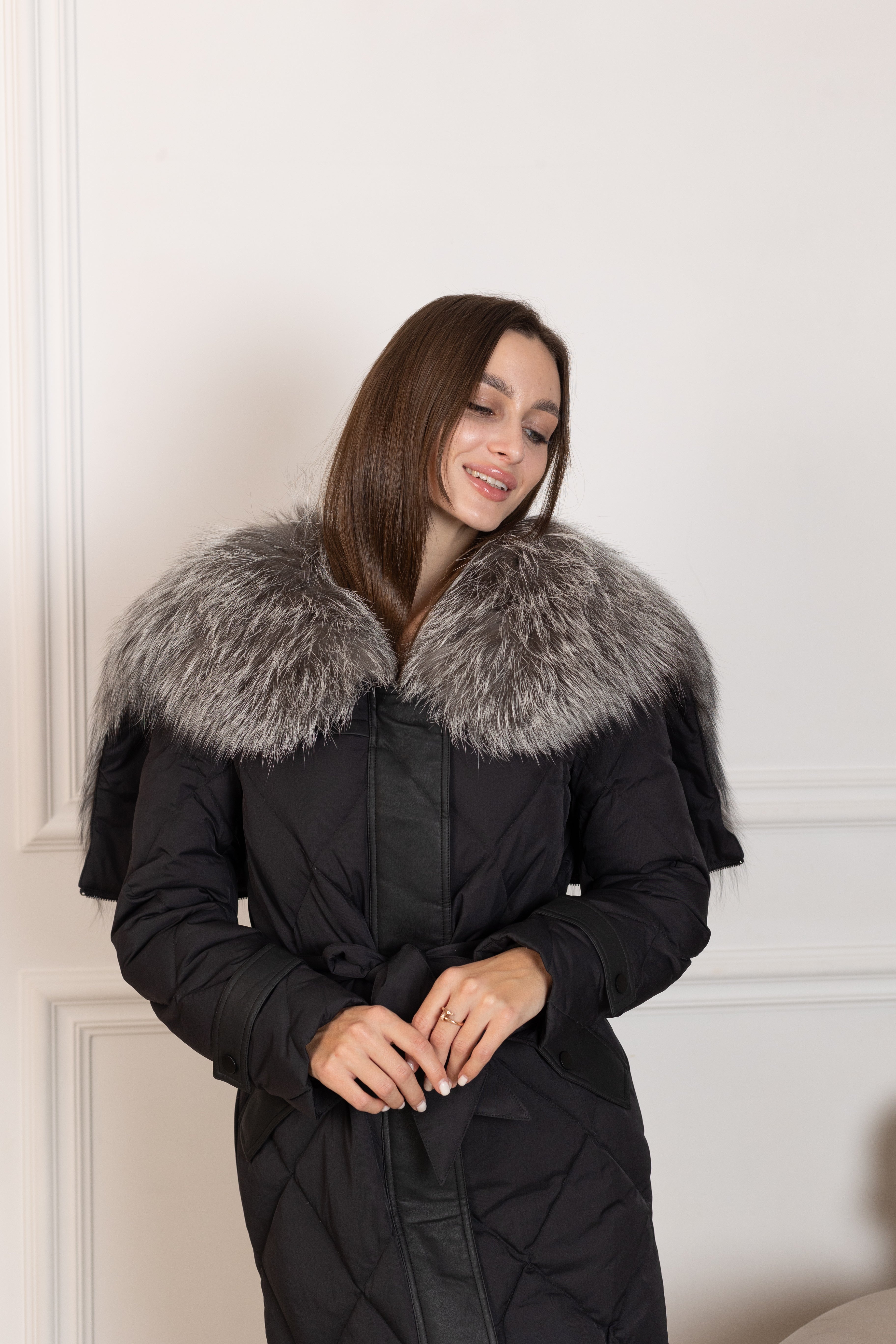 Genuine Silver Fox Fur Collar-Hood Down Winter Coat - Energize Trek