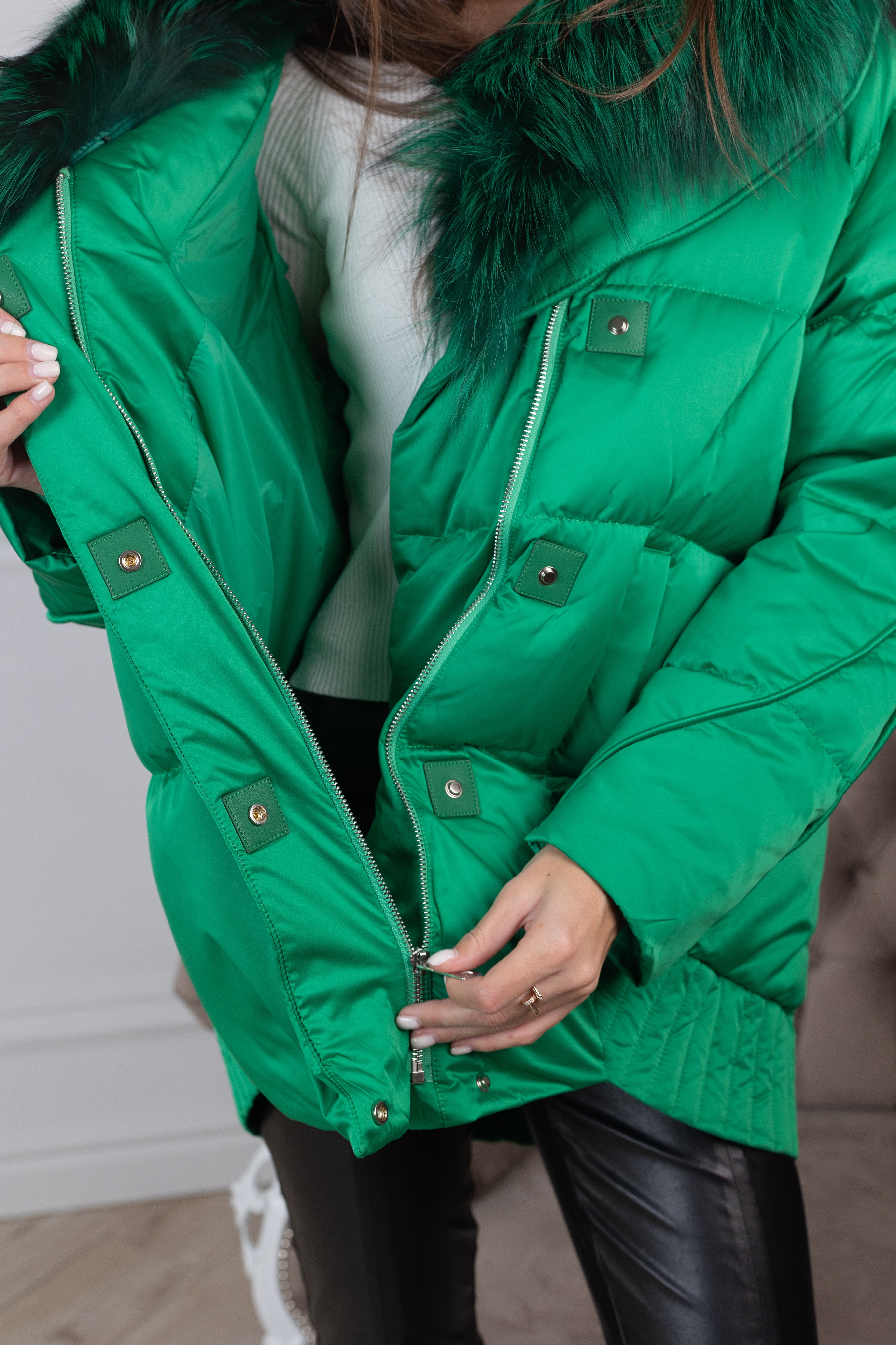Genuine Silver Fox Premium Down Fill Coat - Energize Trek