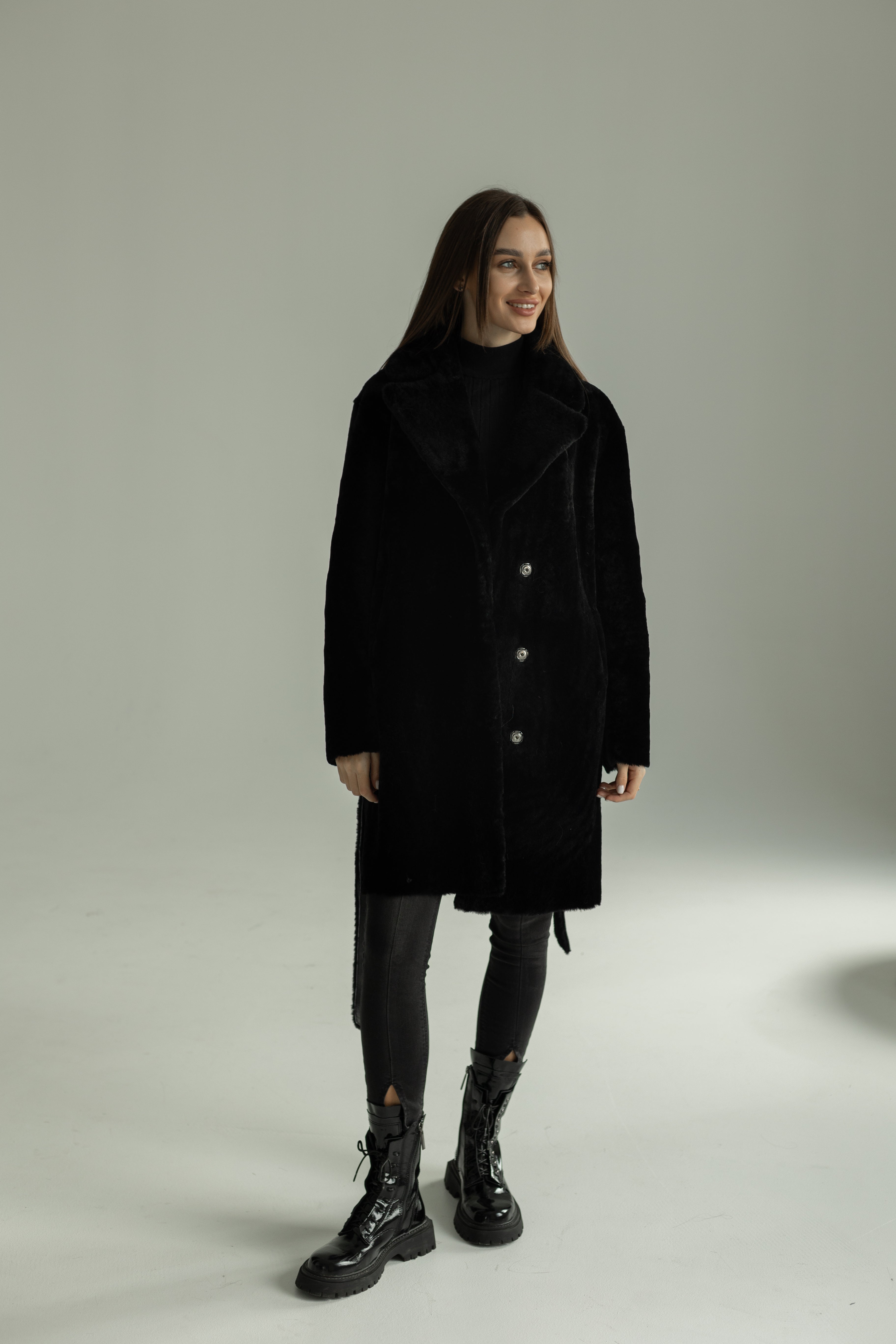 Genuine Shearling Merino Lamb Leather Coat by Punto Leather - Energize Trek