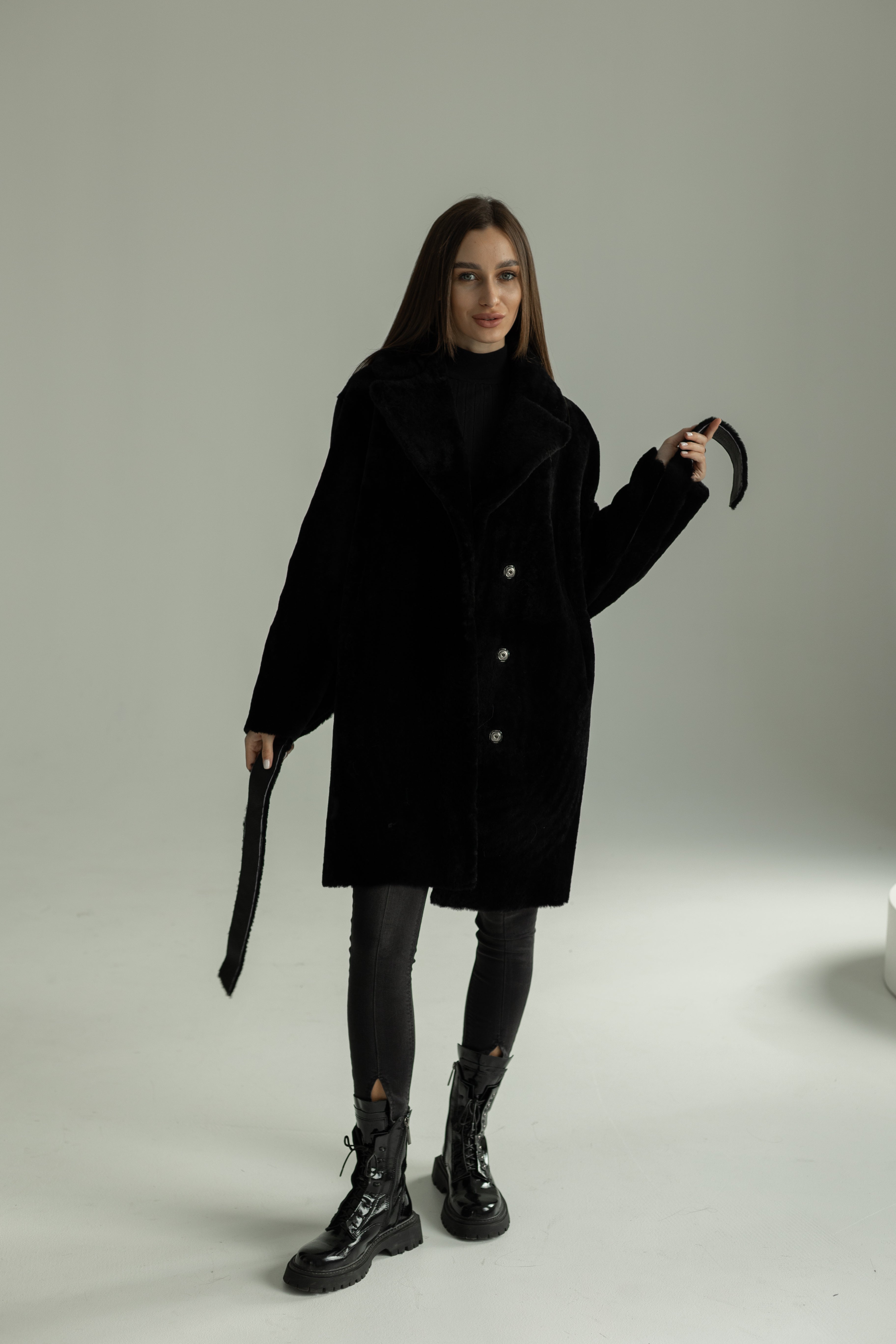 Genuine Shearling Merino Lamb Leather Coat by Punto Leather - Energize Trek