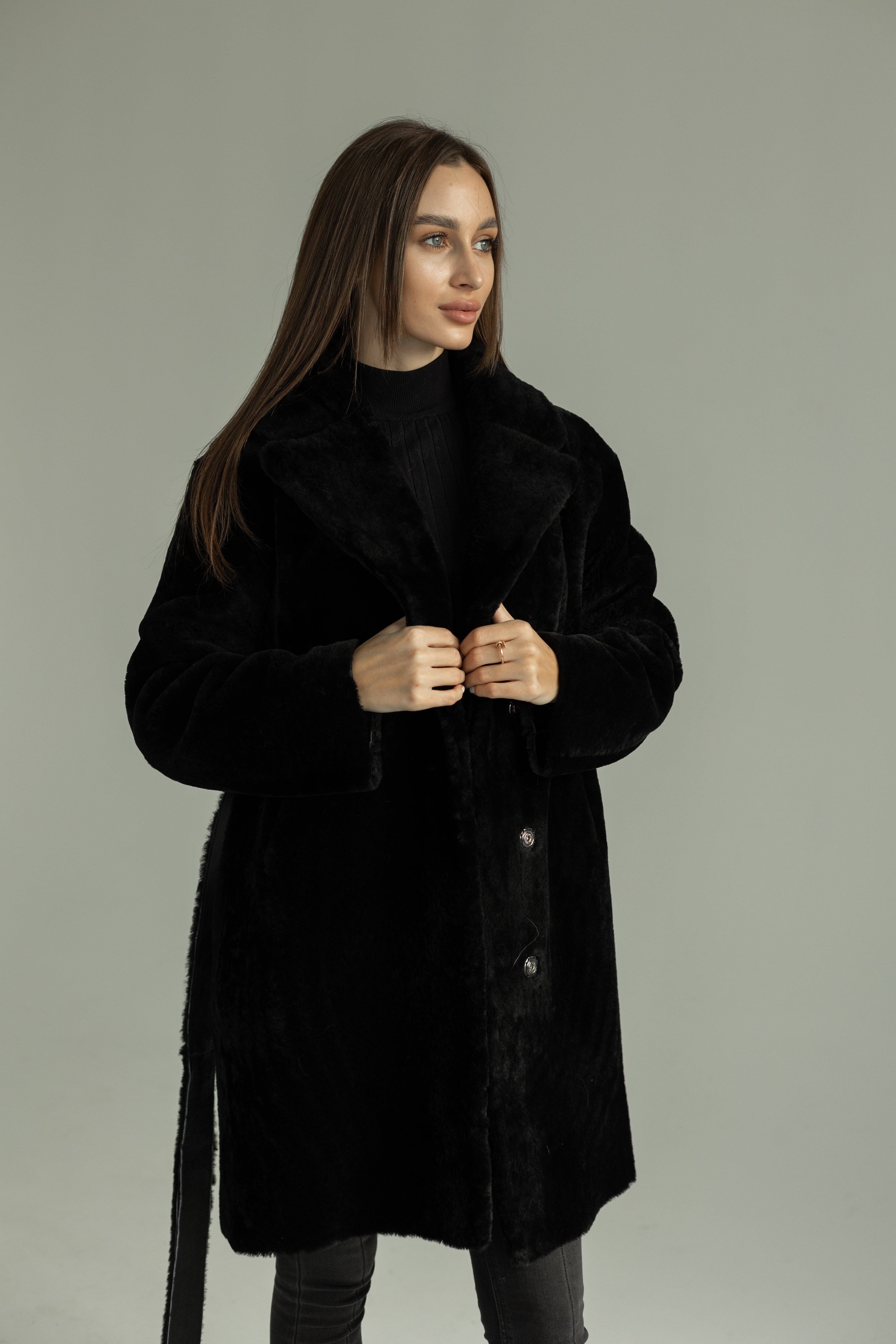 Genuine Shearling Merino Lamb Leather Coat by Punto Leather - Energize Trek