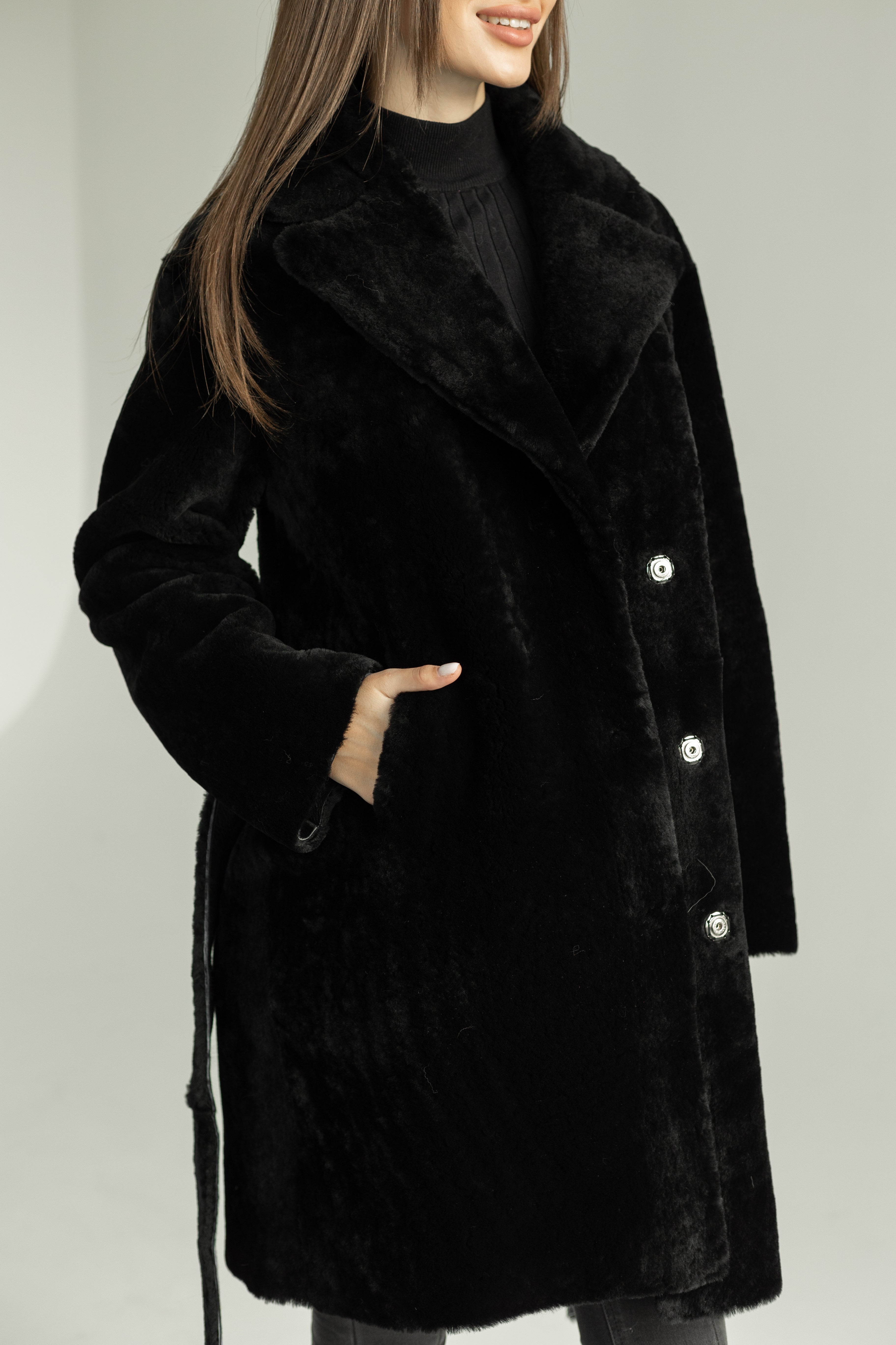 Genuine Shearling Merino Lamb Leather Coat by Punto Leather - Energize Trek