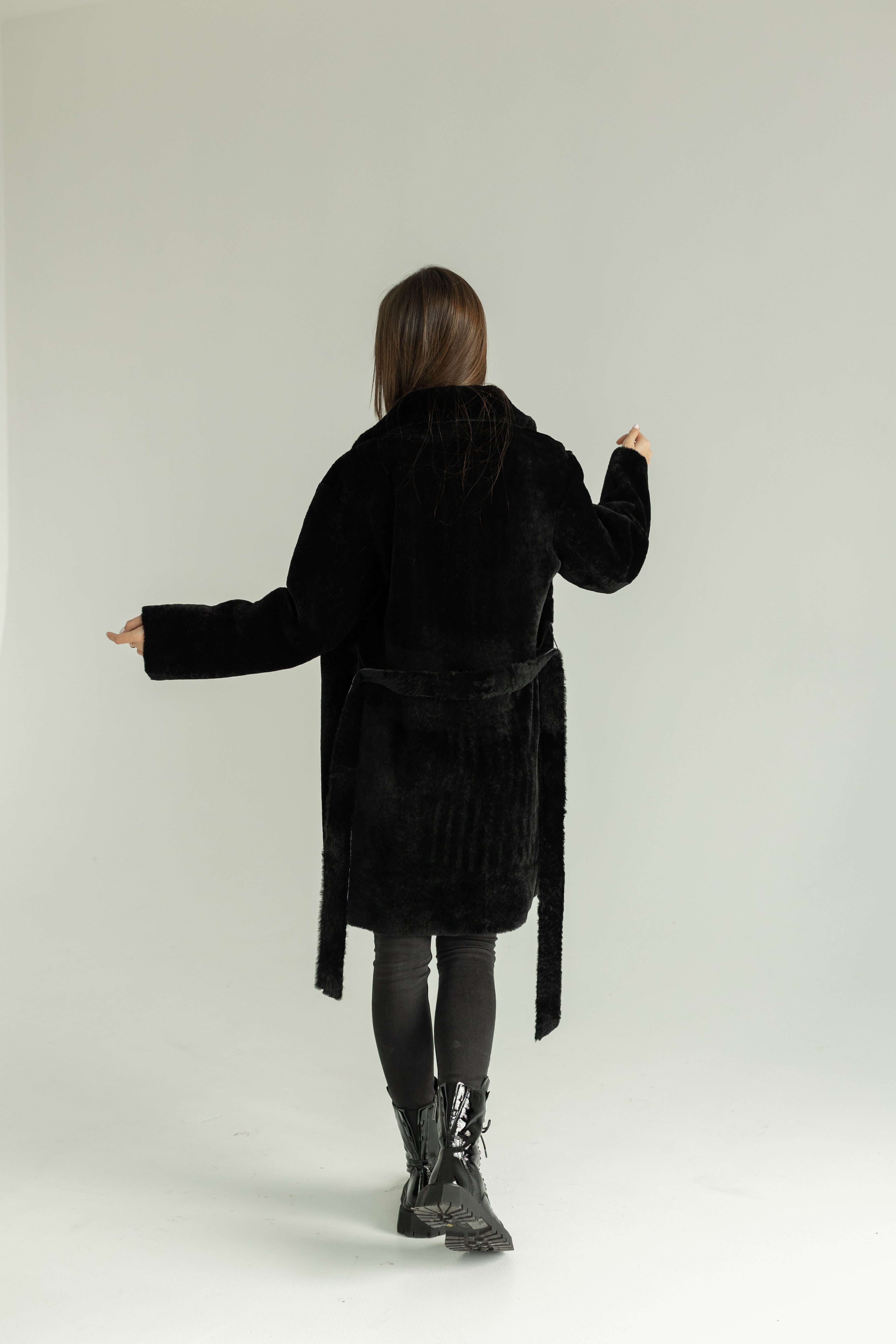 Genuine Shearling Merino Lamb Leather Coat by Punto Leather - Energize Trek