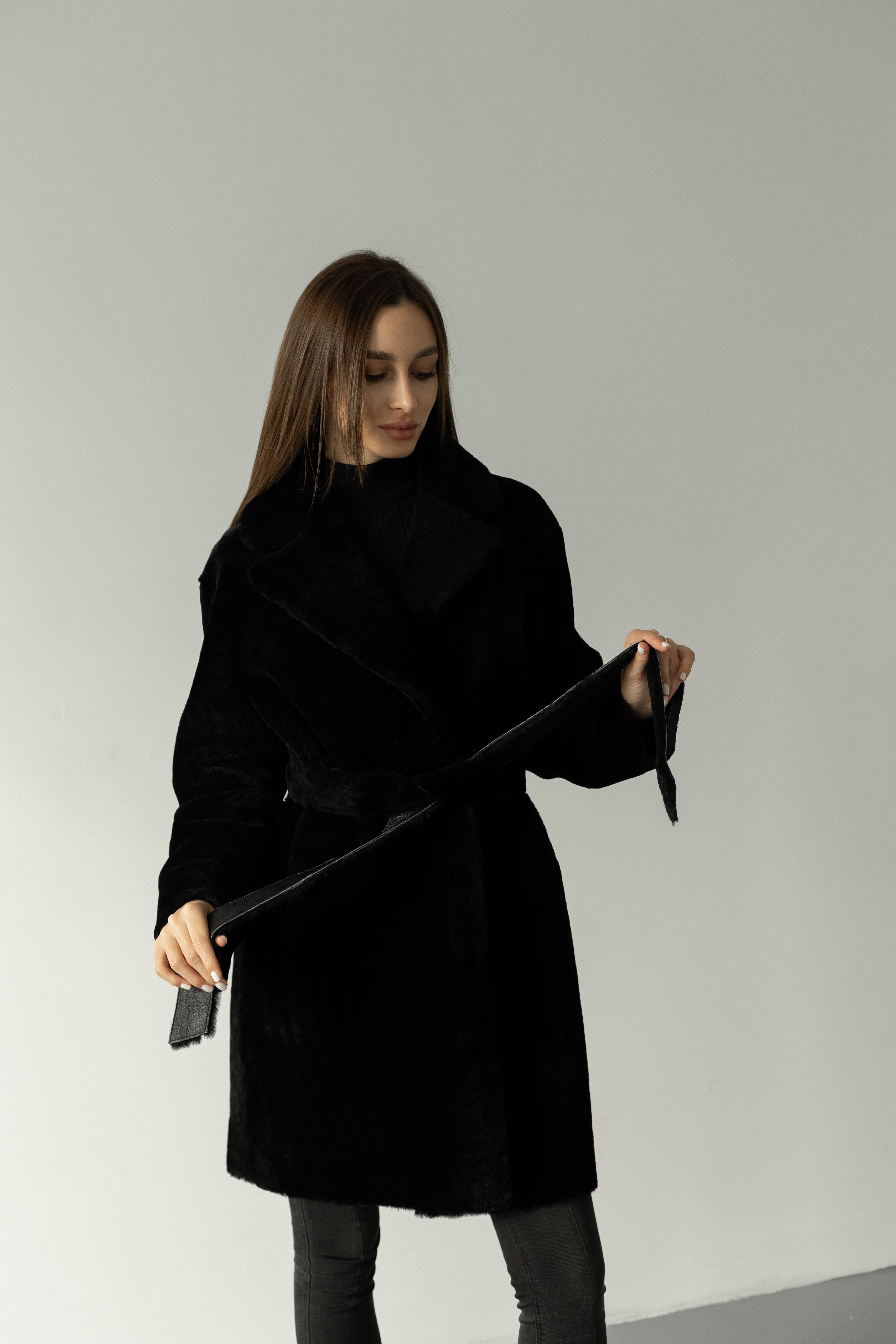 Genuine Shearling Merino Lamb Leather Coat by Punto Leather - Energize Trek