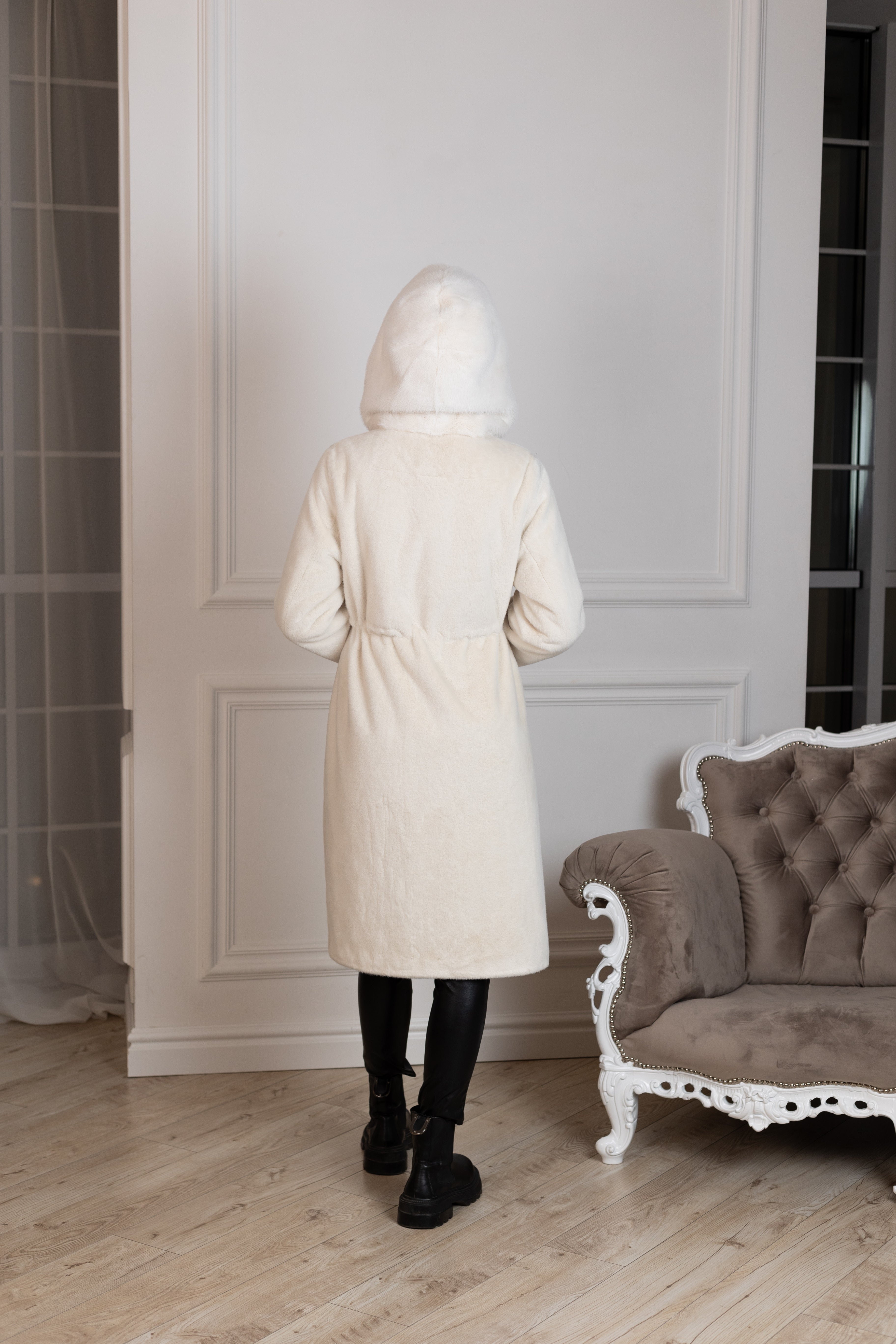 ⇆ Reversible Faux Alpaca Satin Hooded Coat - Energize Trek