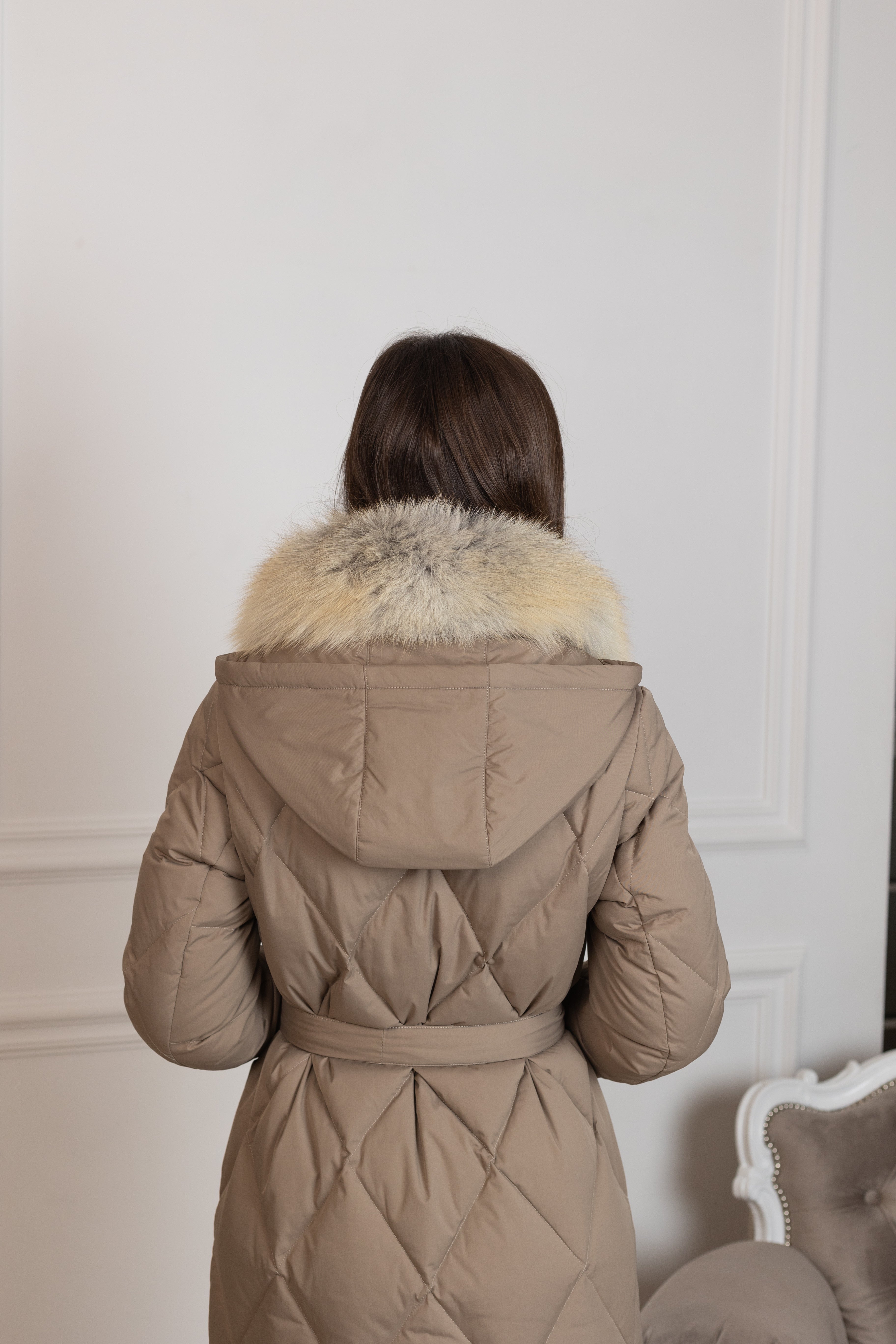 Genuine Red Fox Collar Down Fill Coat - Energize Trek