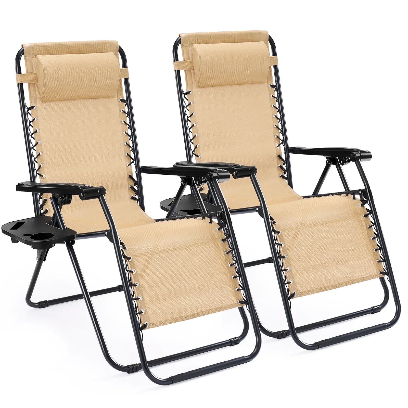 JHK Zero Gravity Recliner Chairs 2 With Cup Holder Trays - Energize Trek