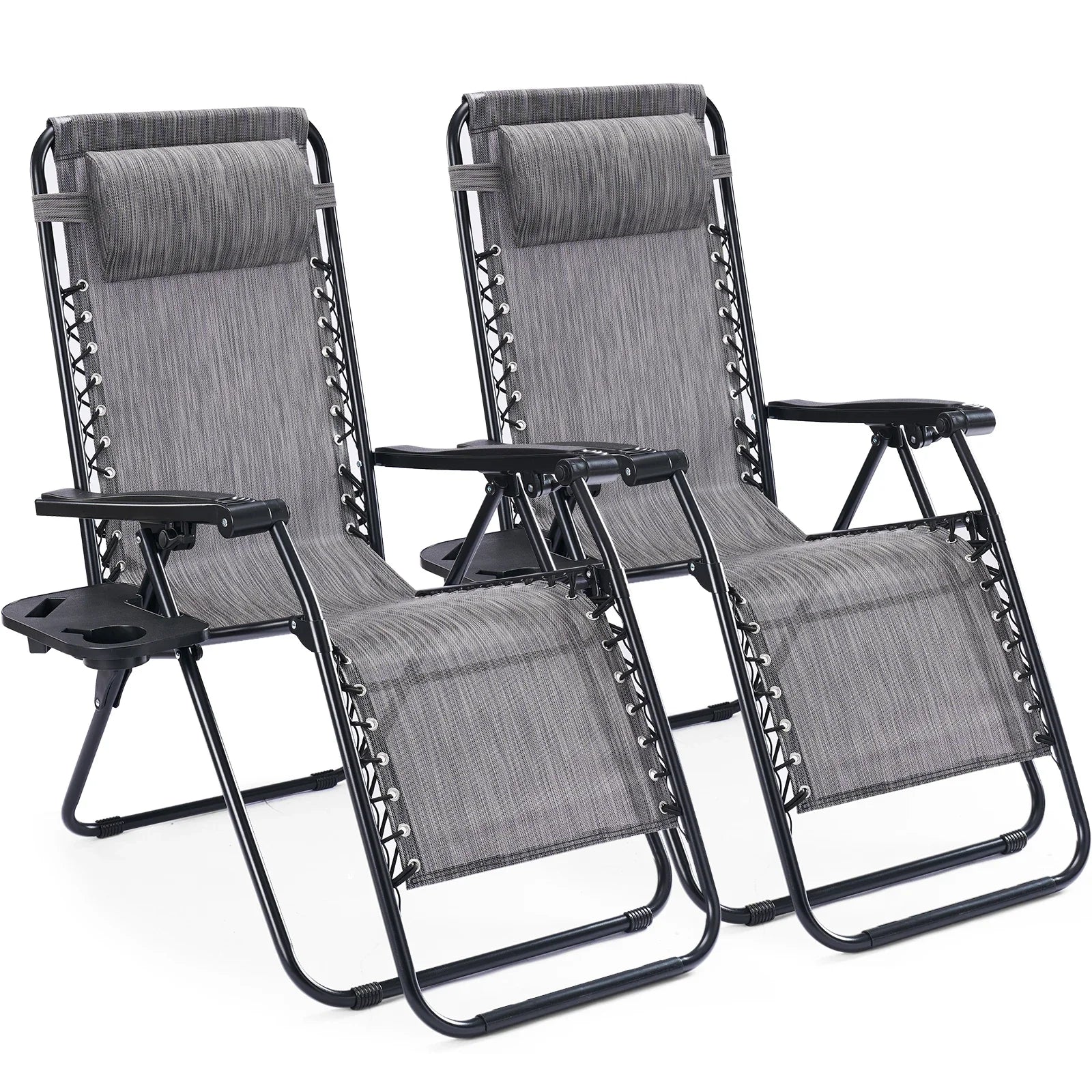 JHK Zero Gravity Recliner Chairs 2 With Cup Holder Trays - Energize Trek