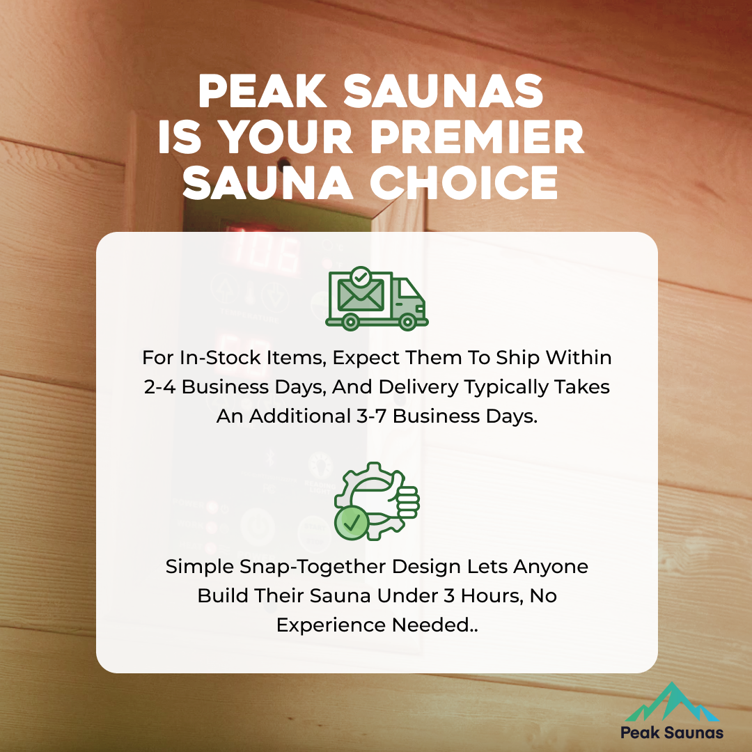 Peak Saunas Rainier 1-Person Full Spectrum Infrared Sauna with XL Medical-Grade Red Light Therapy & Smart WiFi App Control - Energize Trek
