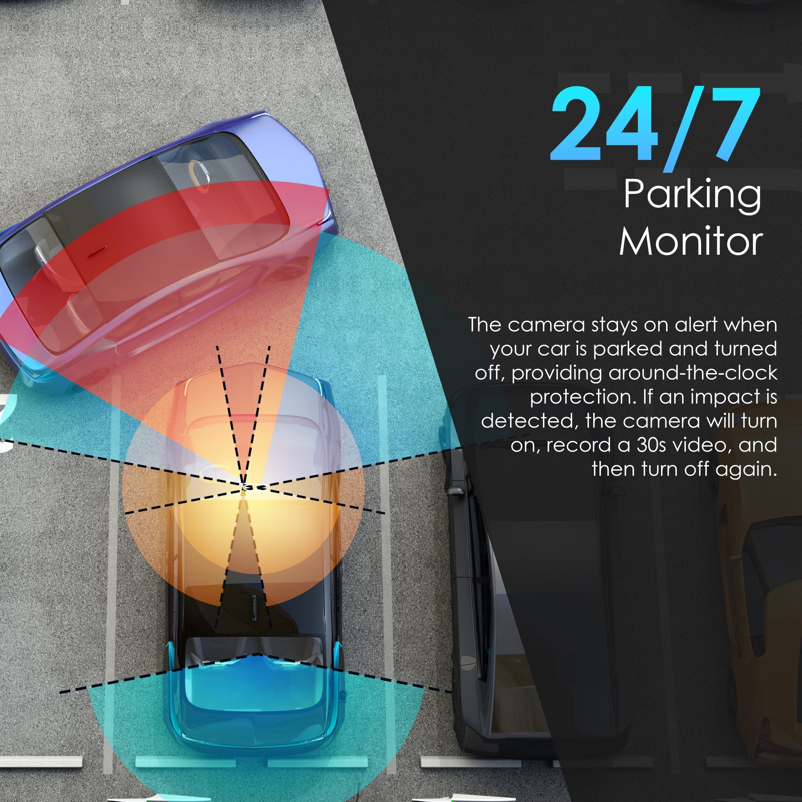 Rexing L4 Series 4-Channel Dash Cams with Ultra-Wide Angle, Wi-Fi, Night Vision, and GPS, App Control, Loop Recording, Collision Sensor - Energize Trek
