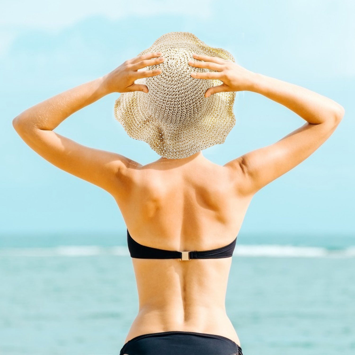 Ladies Summer Sun Hats Women Wide Brim Straw Floppy Panama Cap Roll up Beach Hat Packable Summer Cap For Women - Energize Trek