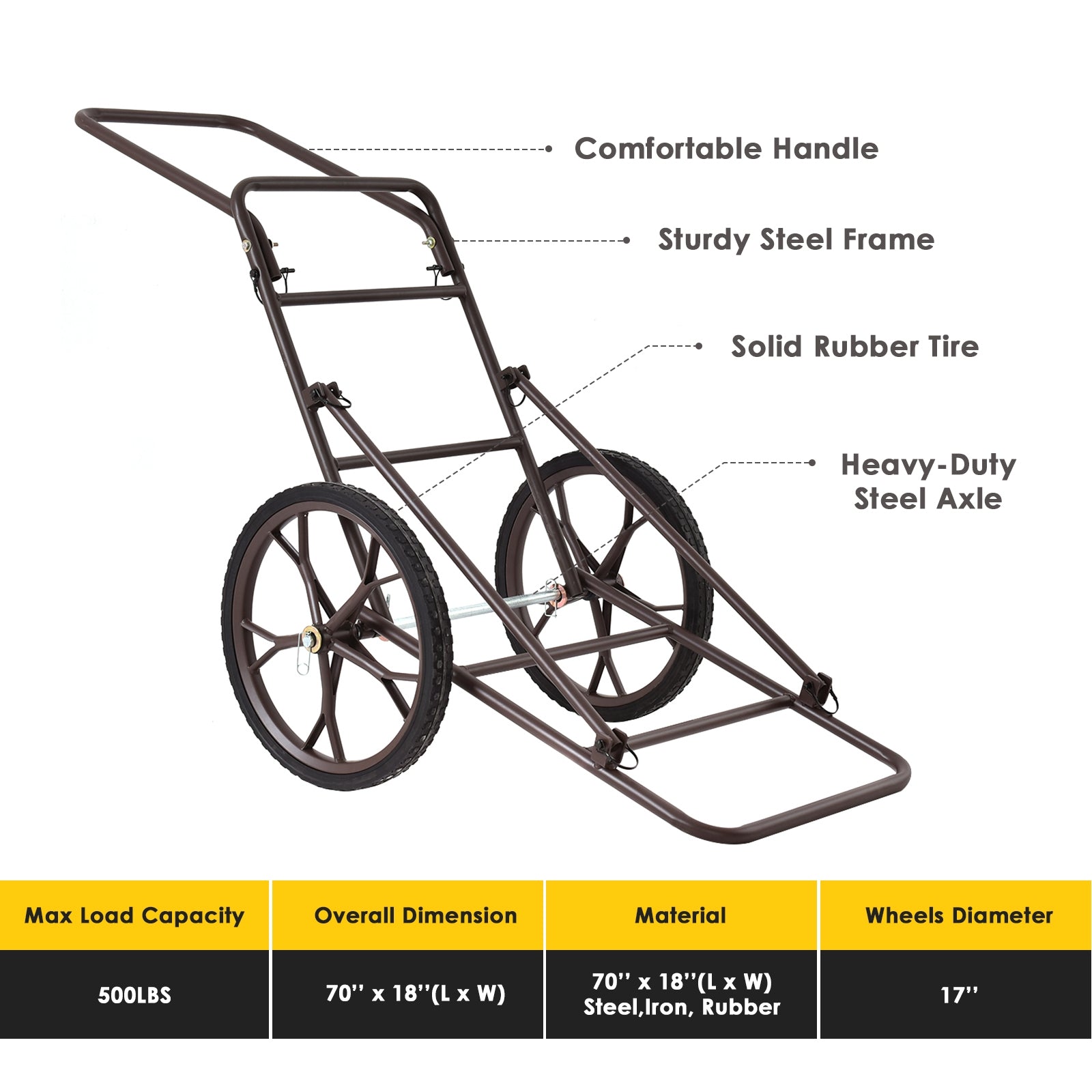 Larger Capacity Folding Deer Game Cart - Energize Trek
