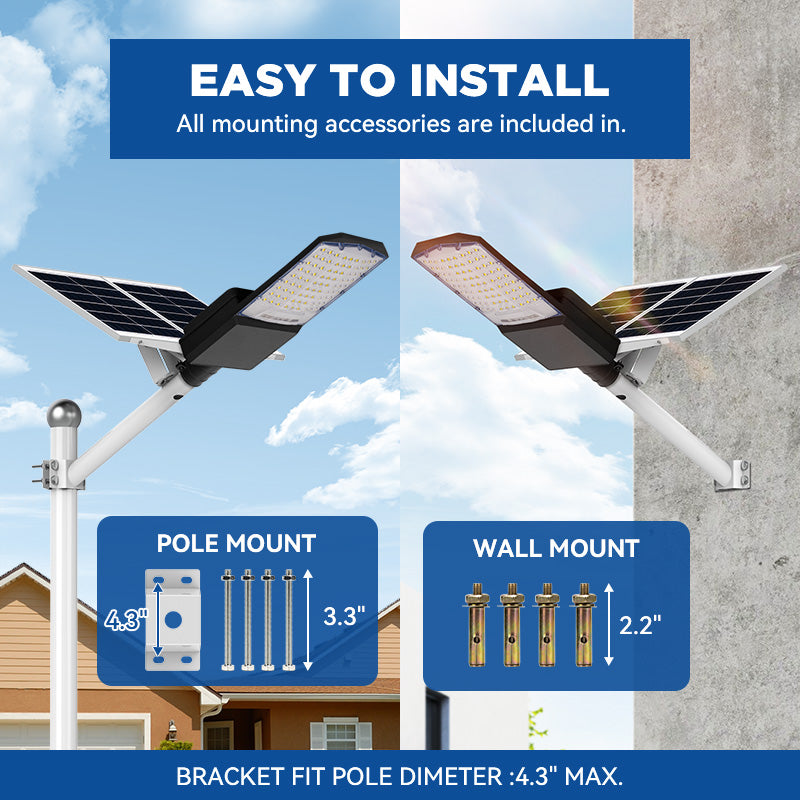 1200W solar street light with pole -30,000lumens - Energize Trek