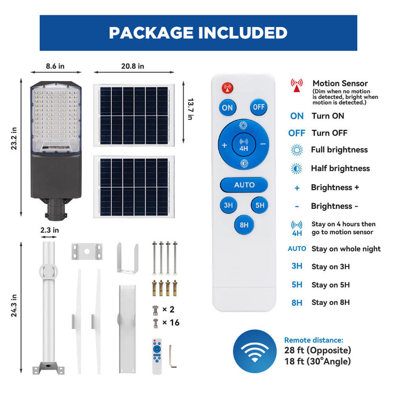 1200W solar street light with pole -30,000lumens - Energize Trek